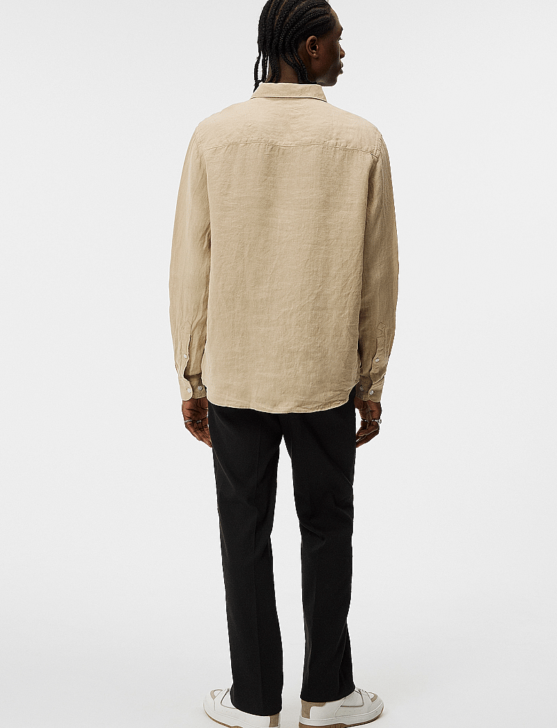 J. Lindeberg - Reg LS Clean Linen Shirt - leinenhemden - safari beige - 3