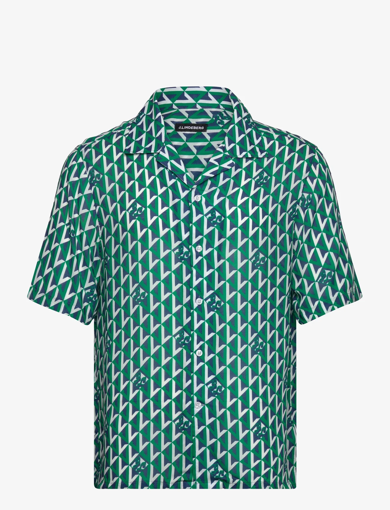 J. Lindeberg - Donso Airy Island Geo Shirt - basic shirts - island geo jellybean - 0