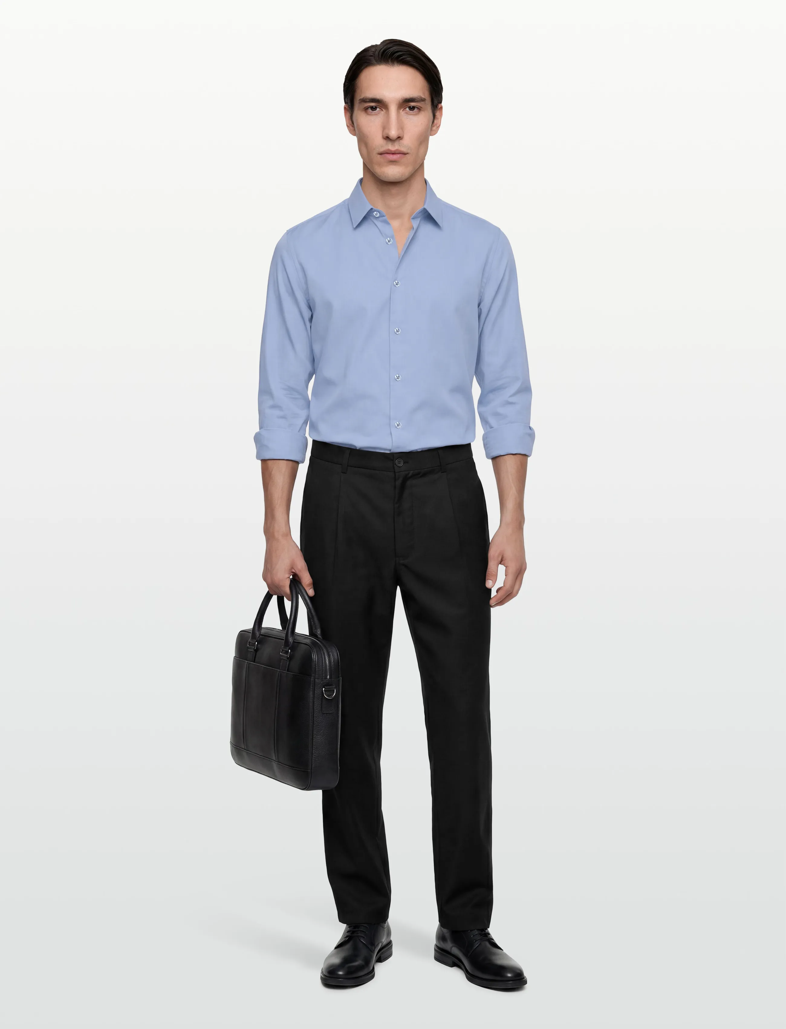 J. Lindeberg Slim Ls Comfort Tencel Shirt, Mænd, Slim Langærmet Skjorte, Blå, Str: M