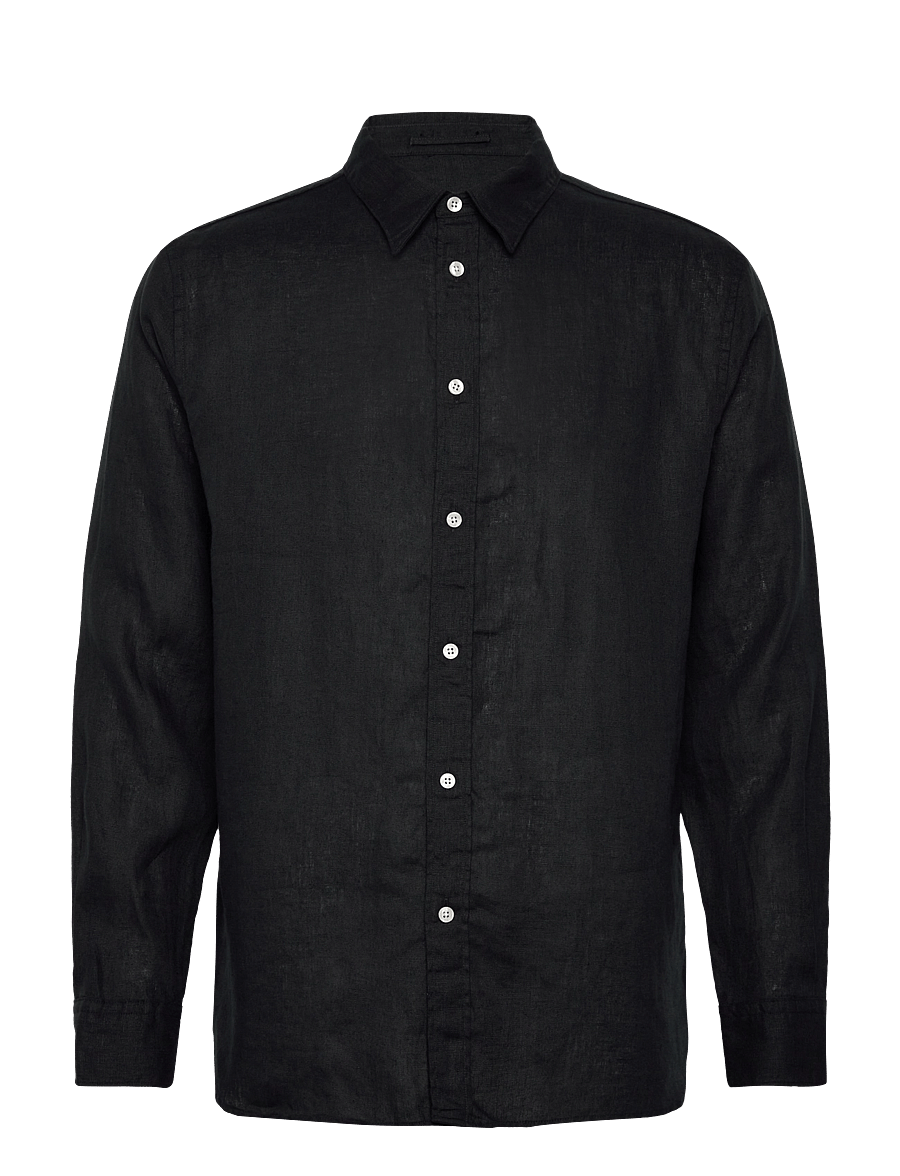 J. Lindeberg - Reg LS Clean Linen Shirt - chemises de lin - black - 1