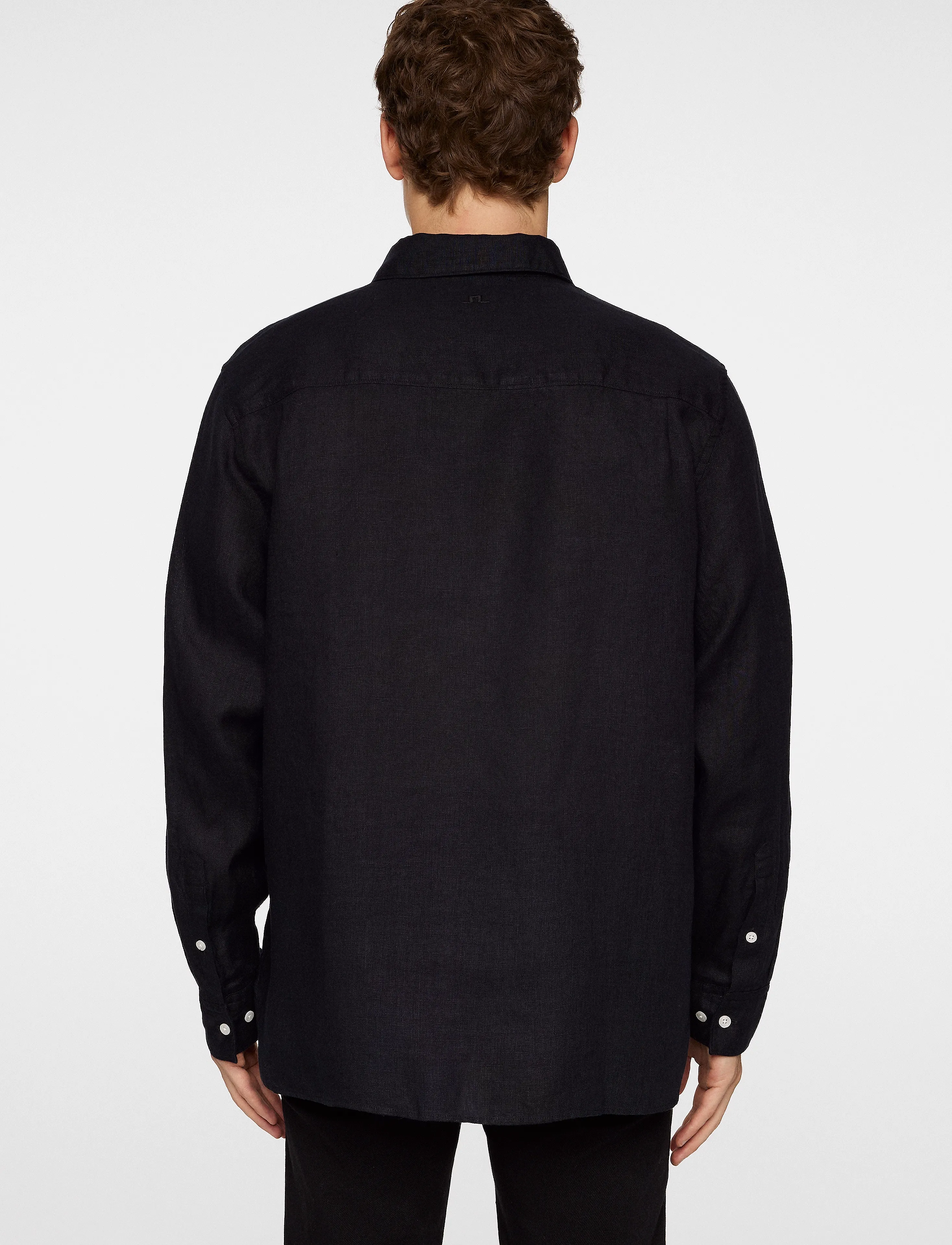J. Lindeberg - Reg LS Clean Linen Shirt - linen shirts - black - 3