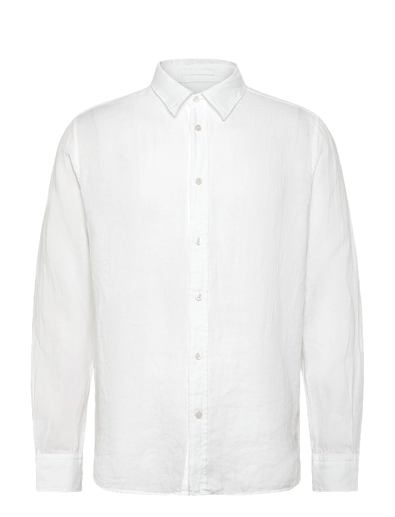 J. Lindeberg - Reg LS Clean Linen Shirt - linneskjortor - white - 1