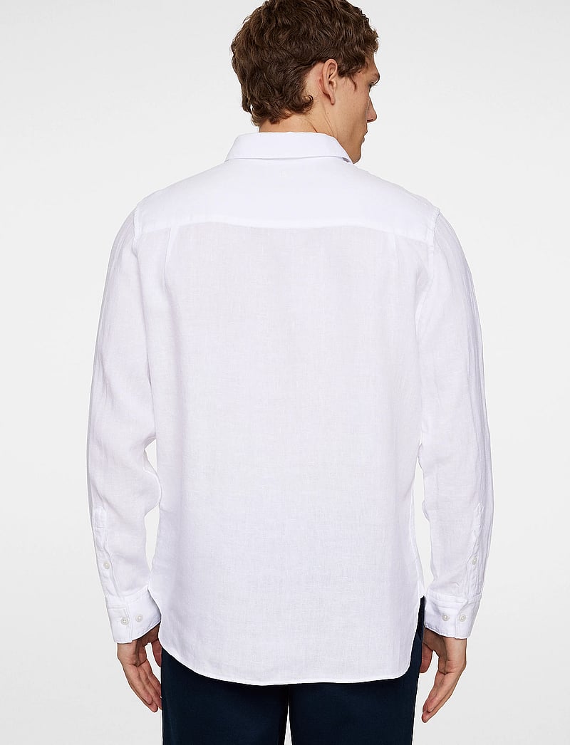 J. Lindeberg - Reg LS Clean Linen Shirt - linneskjortor - white - 3