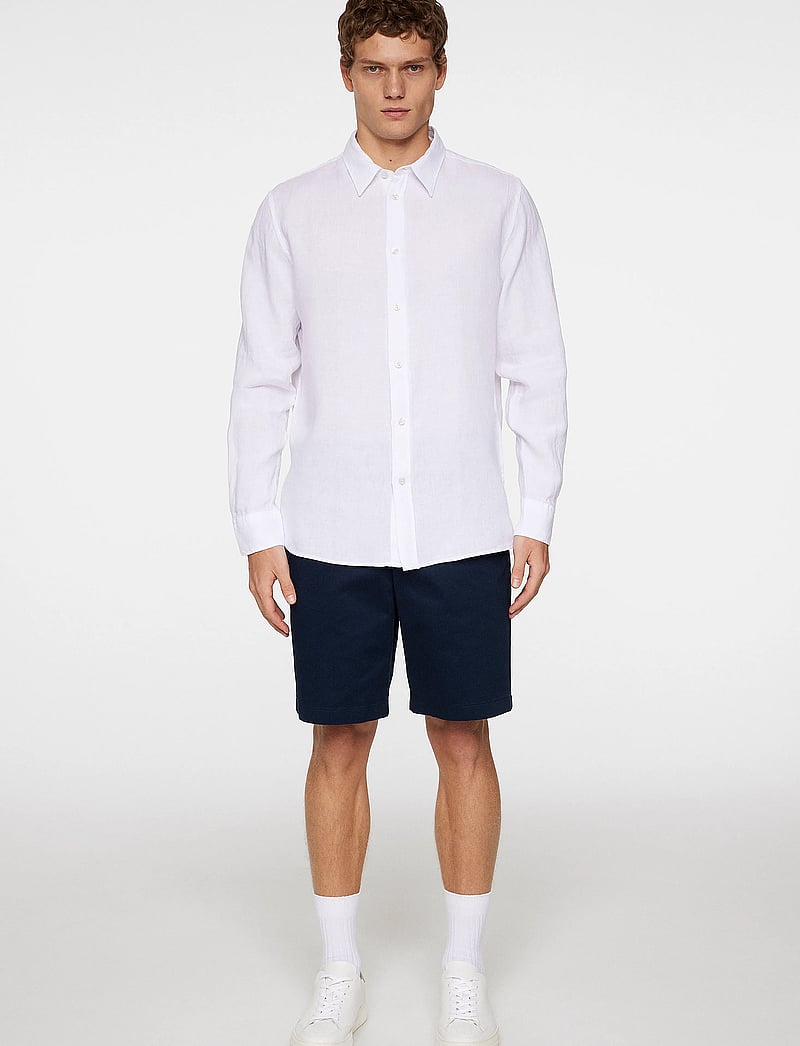 J. Lindeberg - Reg LS Clean Linen Shirt - linneskjortor - white - 4