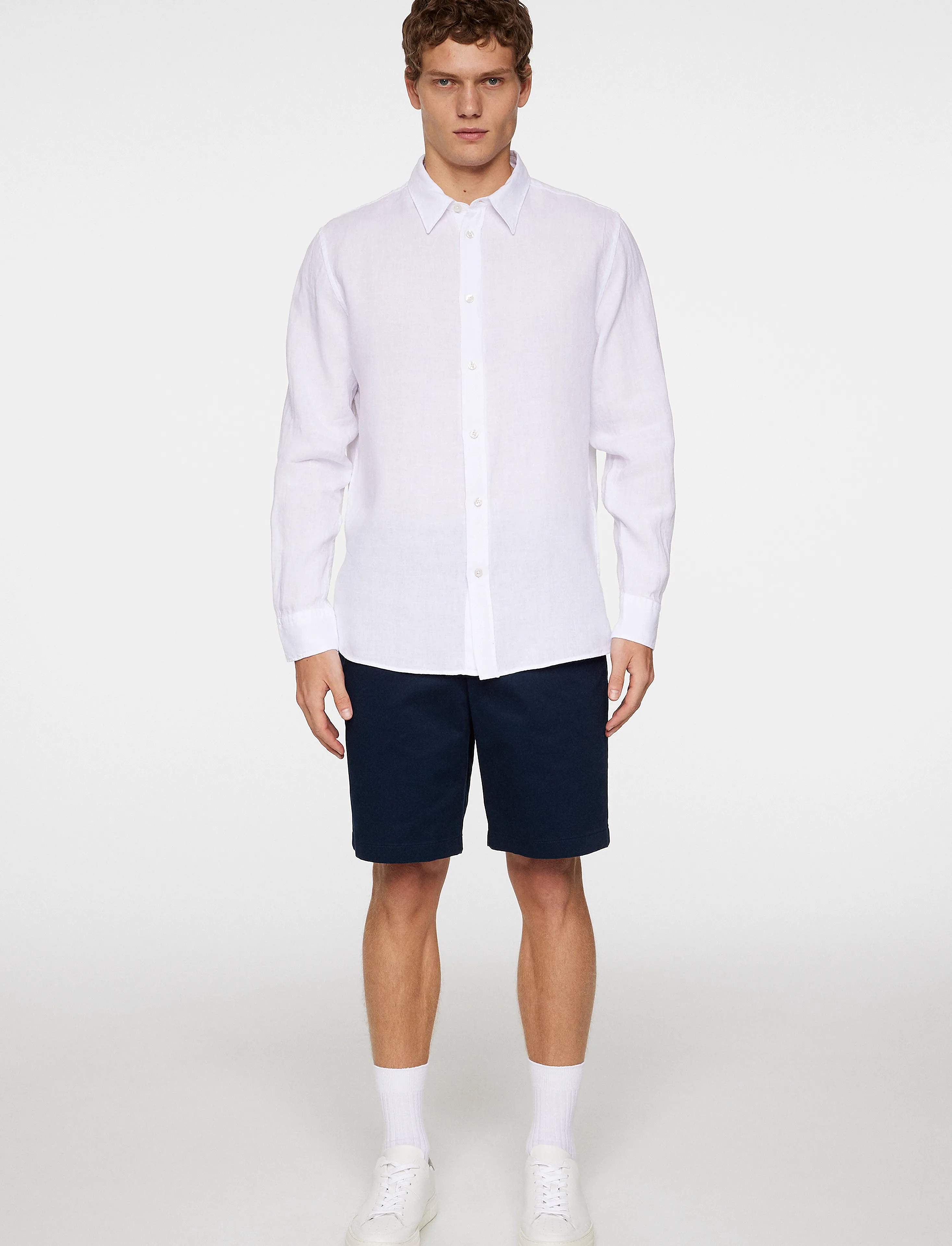 J. Lindeberg - Reg LS Clean Linen Shirt - linen shirts - white - 4