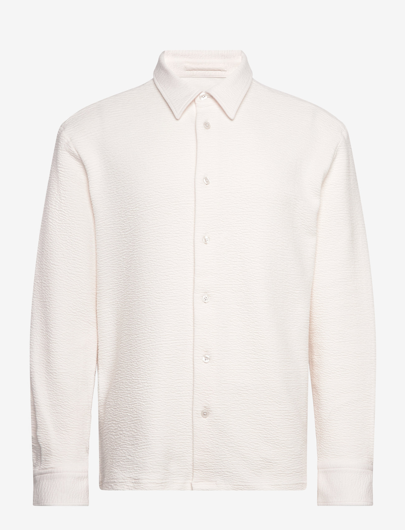 J. Lindeberg - Reg LS Crinkle Jersey Shirt - casual shirts - cloud white - 1