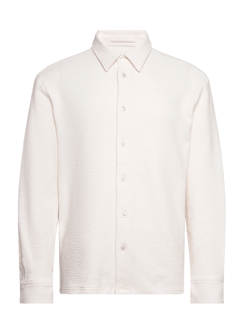 J. Lindeberg - Reg LS Crinkle Jersey Shirt - casual shirts - cloud white - 1