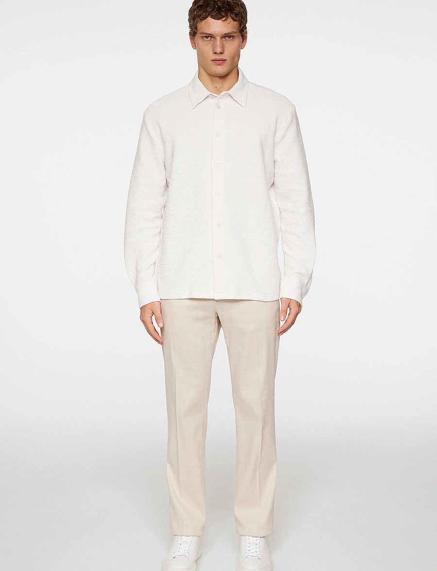 J. Lindeberg - Reg LS Crinkle Jersey Shirt - casual hemden - cloud white - 4