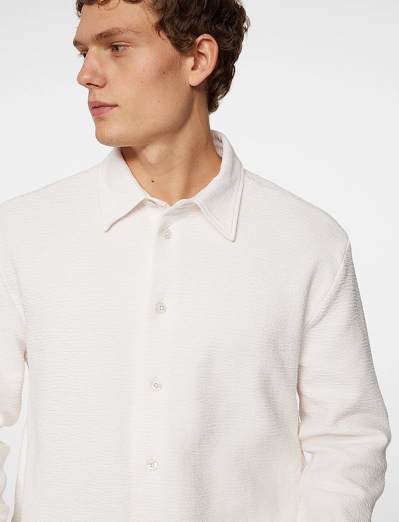 J. Lindeberg - Reg LS Crinkle Jersey Shirt - casual shirts - cloud white - 5