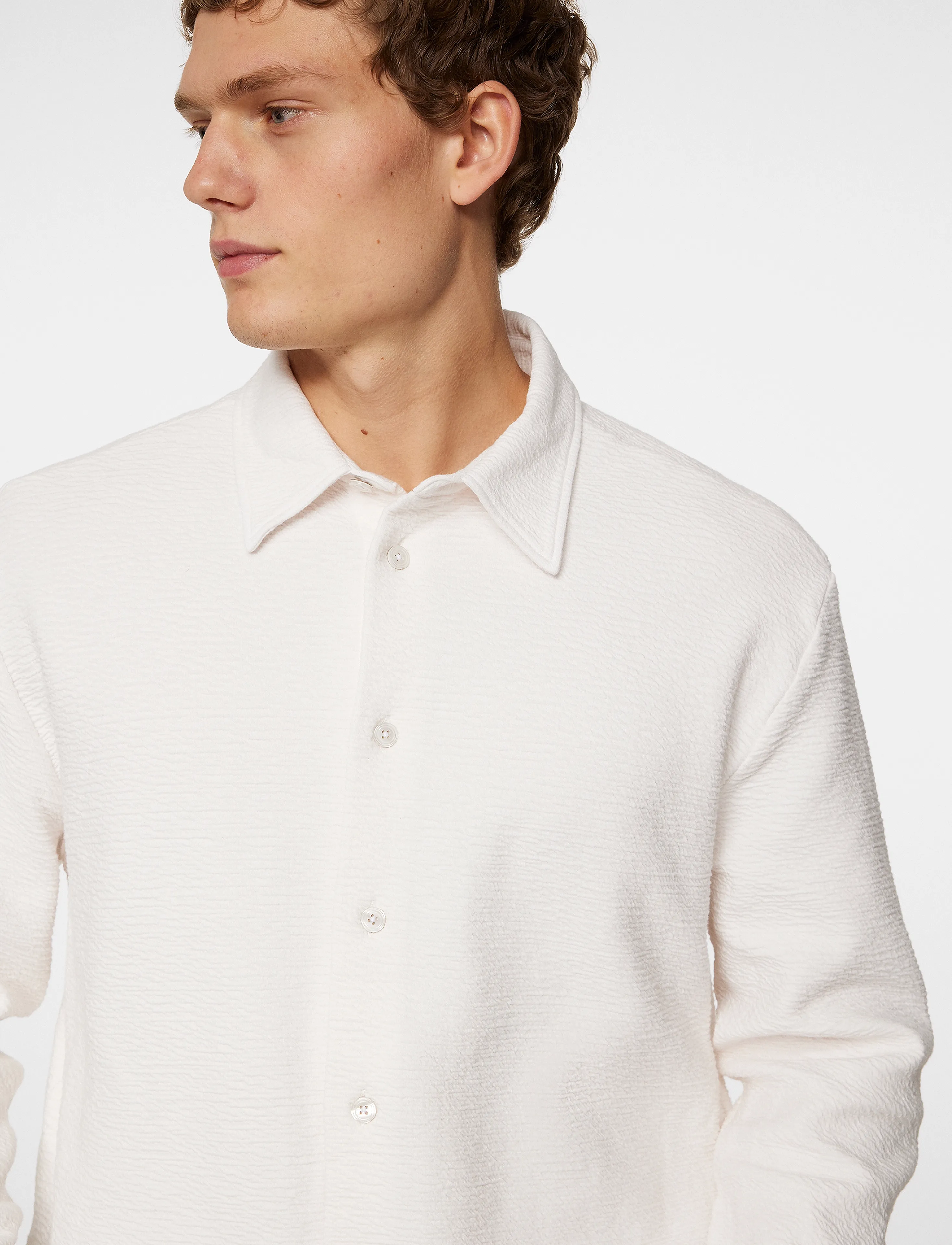 J. Lindeberg - Reg LS Crinkle Jersey Shirt - casual hemden - cloud white - 5