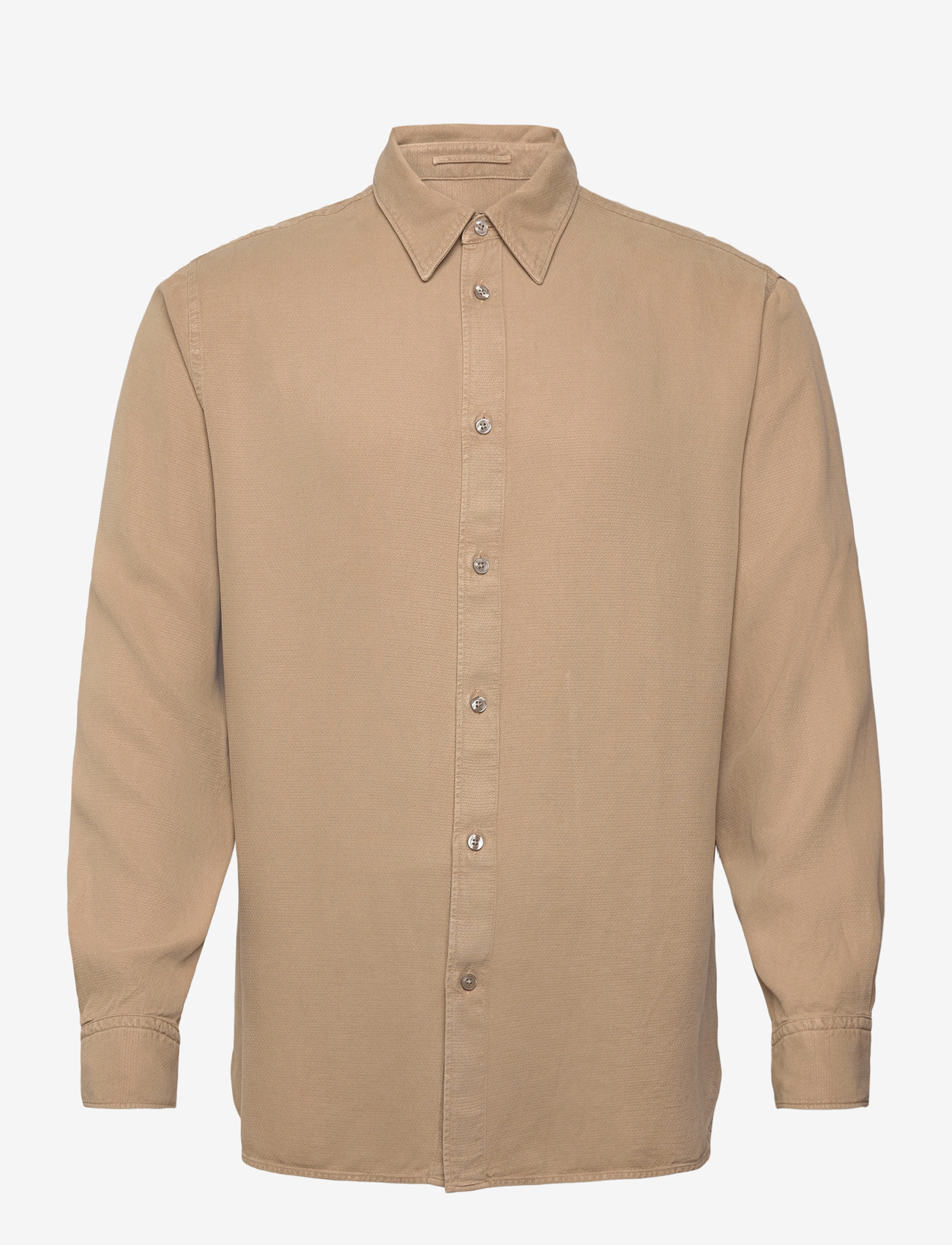 J. Lindeberg - Reg LS Struct Gmd Tencel Shirt - casual skjortor - batique khaki - 0