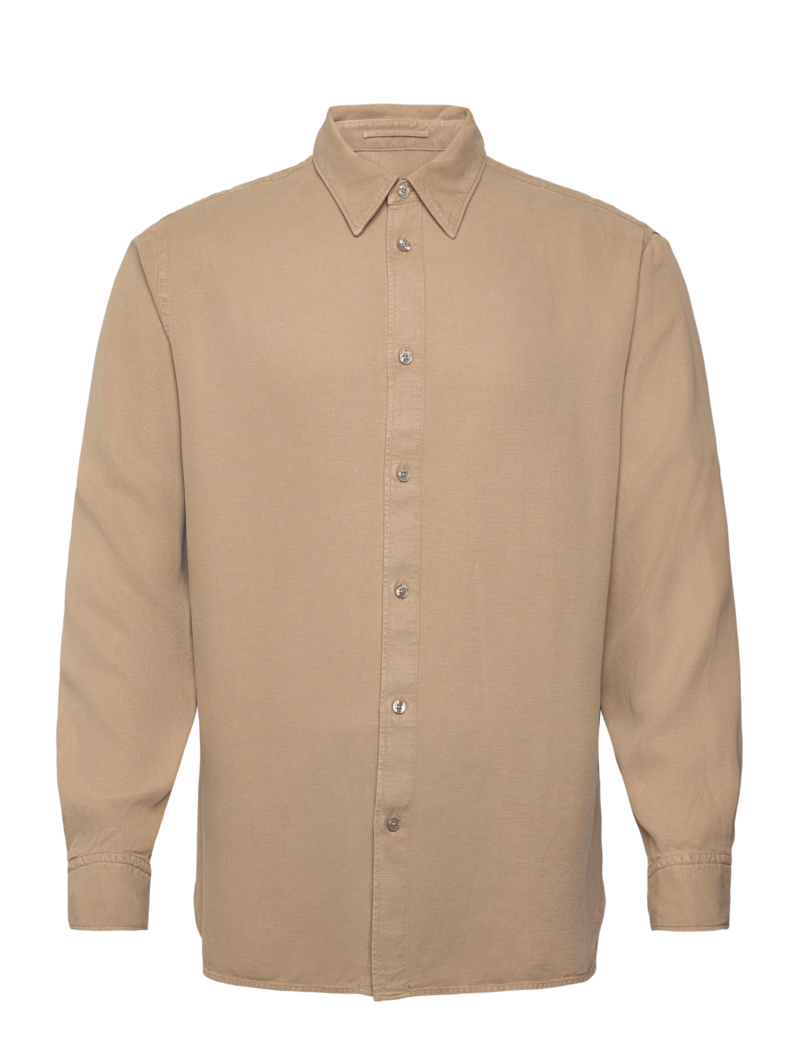 J. Lindeberg Reg LS Struct Gmd Tencel Shirt - Shirts - BATIQUE KHAKI / beige