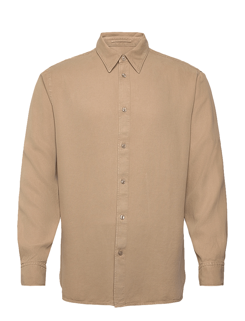 J. Lindeberg - Reg LS Struct Gmd Tencel Shirt - casual skjortor - batique khaki - 0