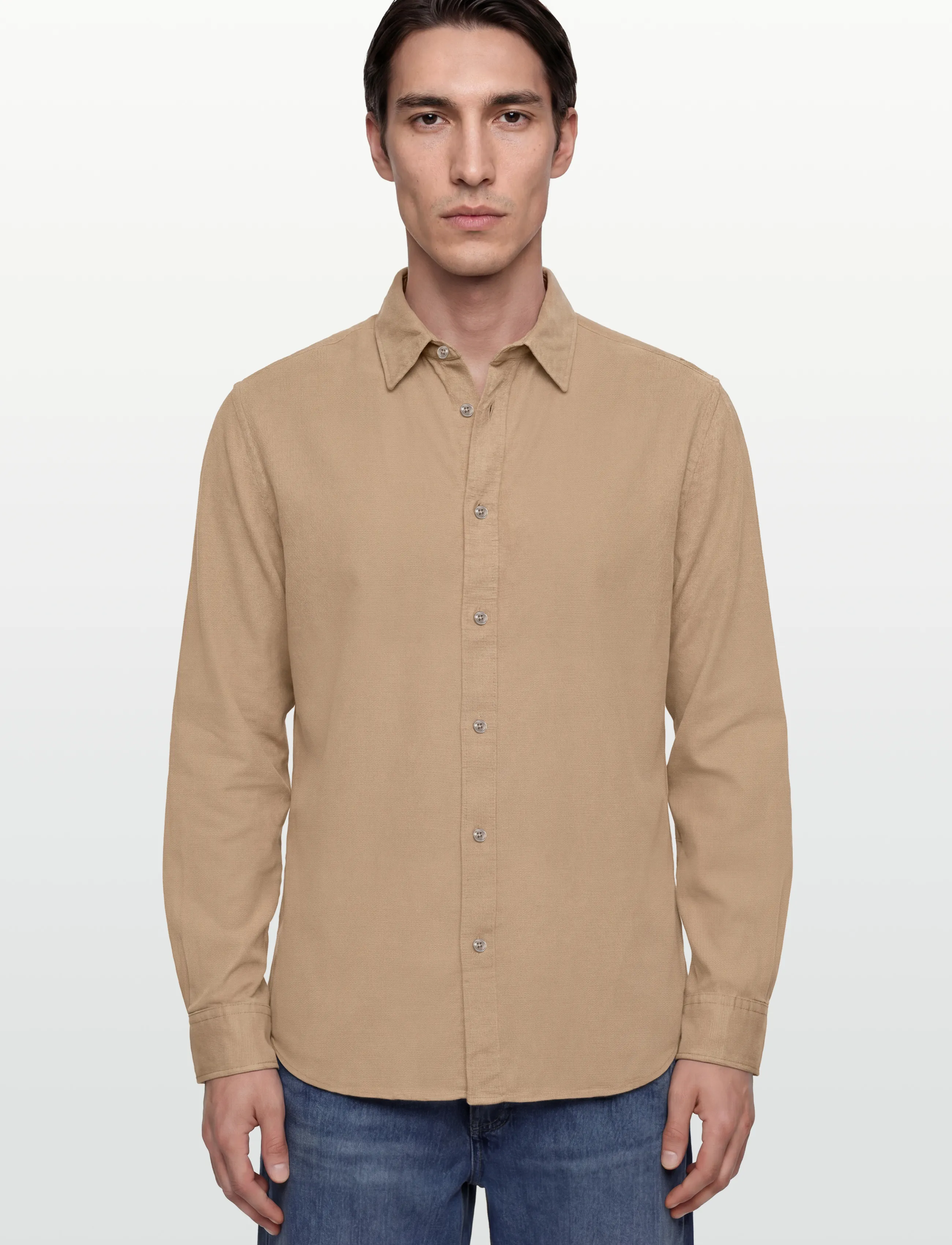 J. Lindeberg - Reg LS Struct Gmd Tencel Shirt - skyrtur - batique khaki - 3