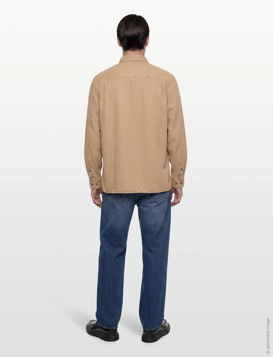 J. Lindeberg - Reg LS Struct Gmd Tencel Shirt - casual hemden - batique khaki - 4