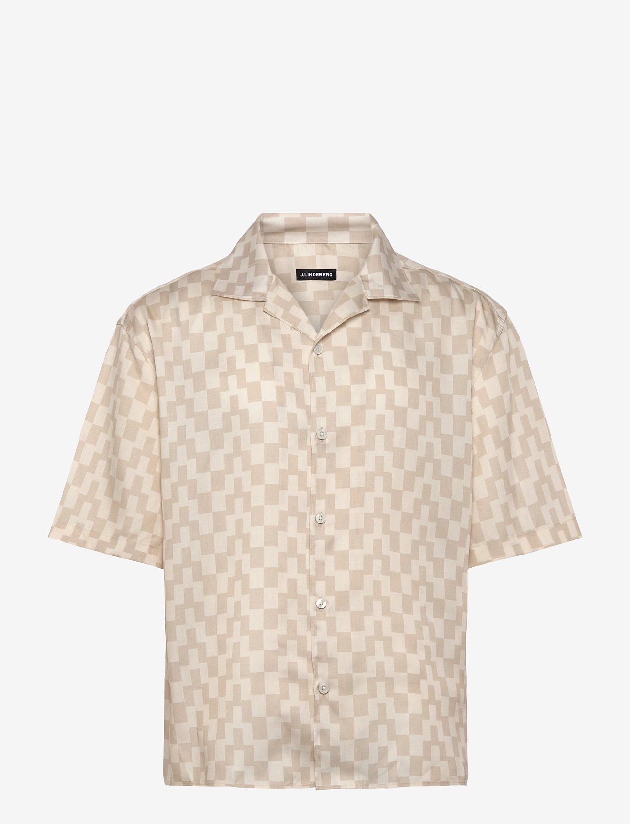 J. Lindeberg - Ellis Stack Bridge Print Shirt - kortärmade skjortor - moonbeam - 1