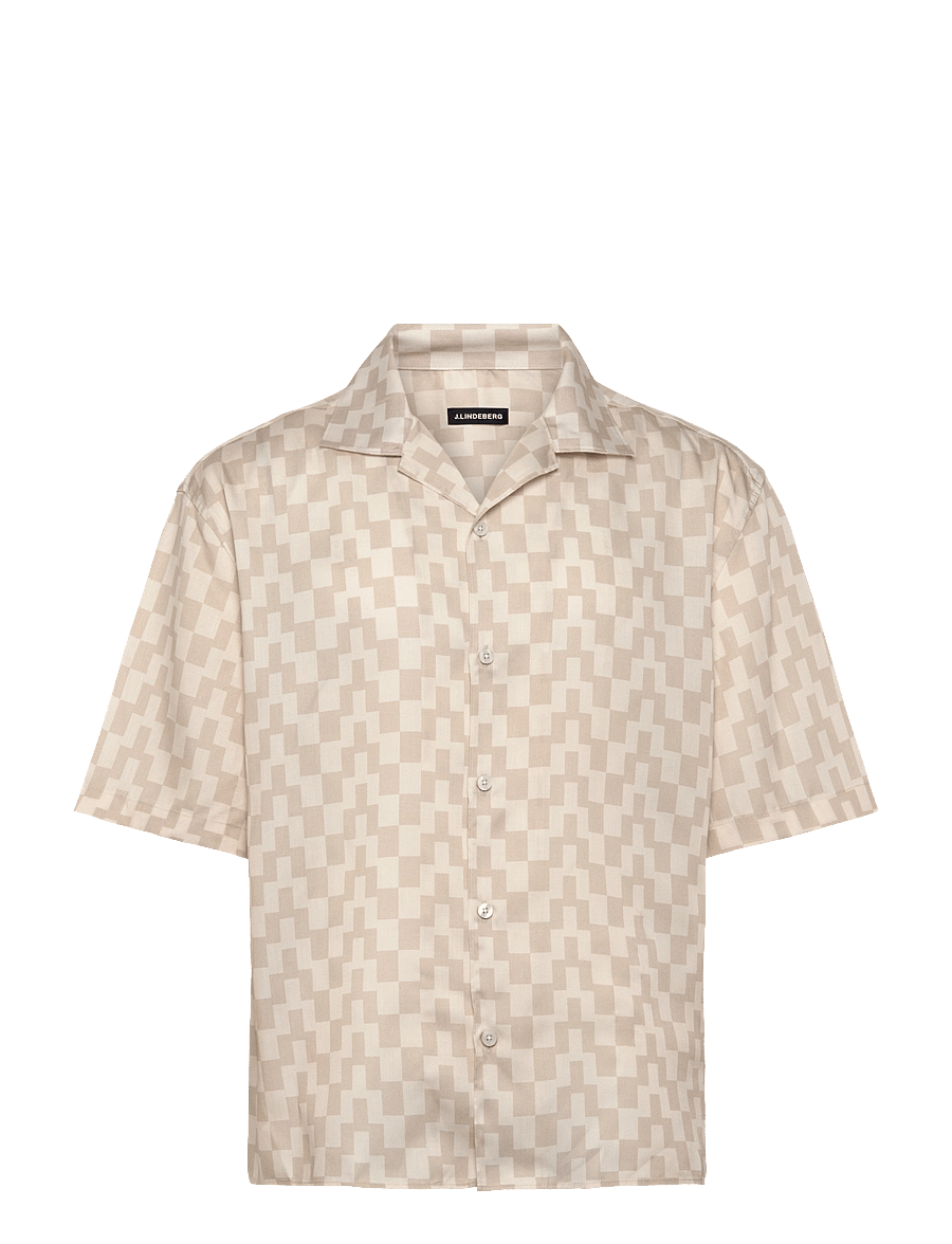 J. Lindeberg - Ellis Stack Bridge Print Shirt - lühikeste varrukatega särgid - moonbeam - 1