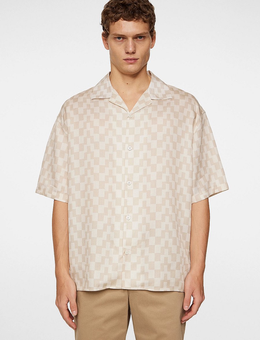 J. Lindeberg - Ellis Stack Bridge Print Shirt - lühikeste varrukatega särgid - moonbeam - 0