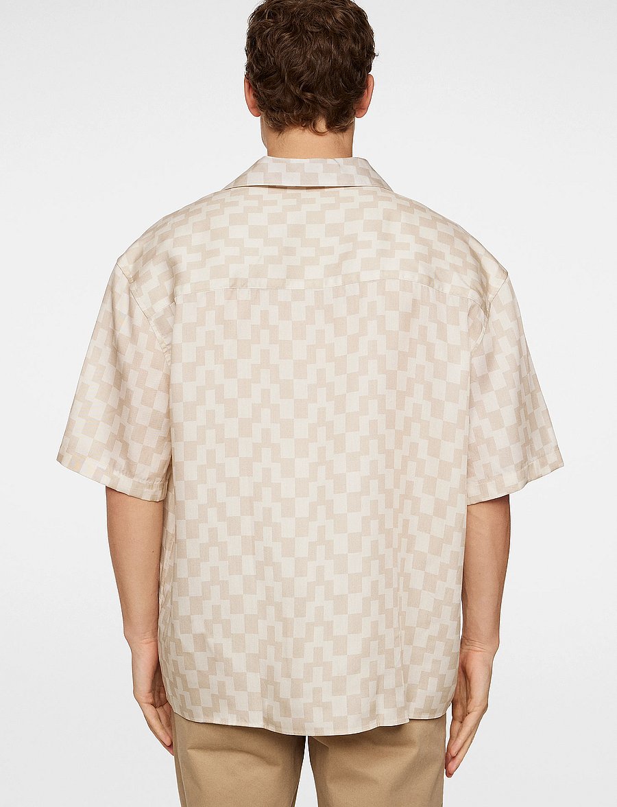 J. Lindeberg - Ellis Stack Bridge Print Shirt - lühikeste varrukatega särgid - moonbeam - 3