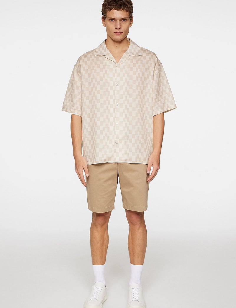 J. Lindeberg - Ellis Stack Bridge Print Shirt - lühikeste varrukatega särgid - moonbeam - 4