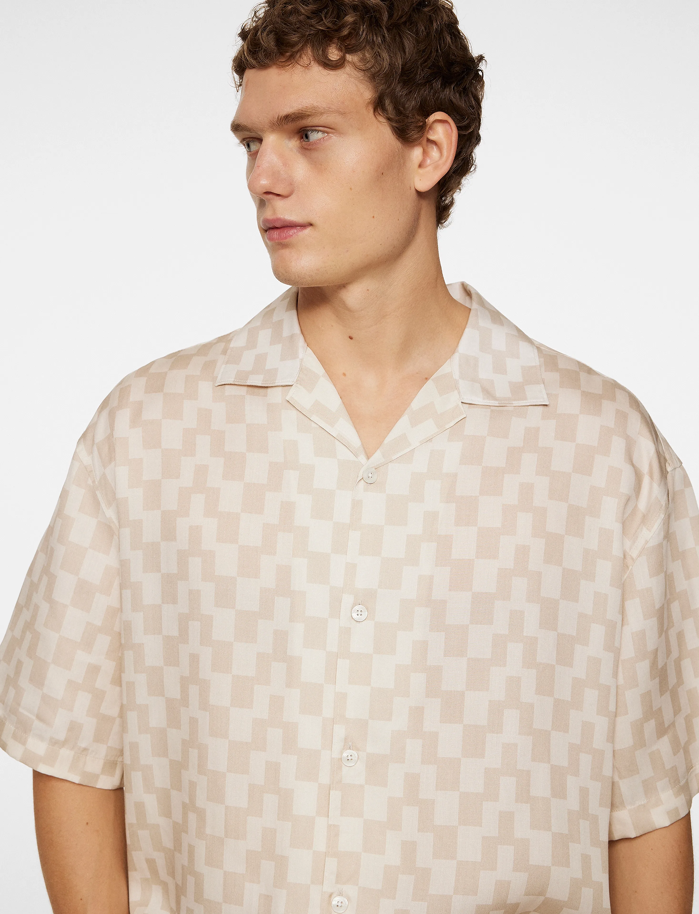J. Lindeberg - Ellis Stack Bridge Print Shirt - kortärmade skjortor - moonbeam - 5
