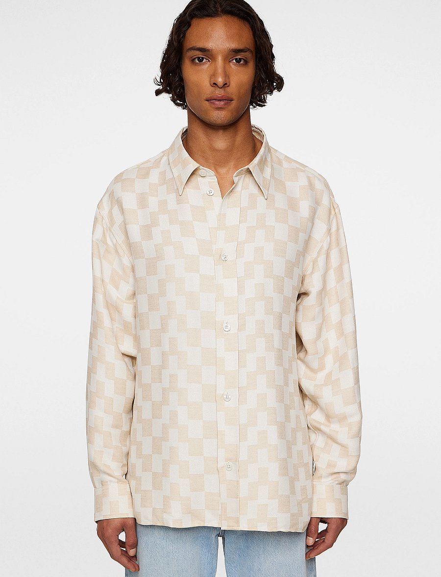 J. Lindeberg - Howard Jacquard Shirt - pattern shirts - moonbeam - 0