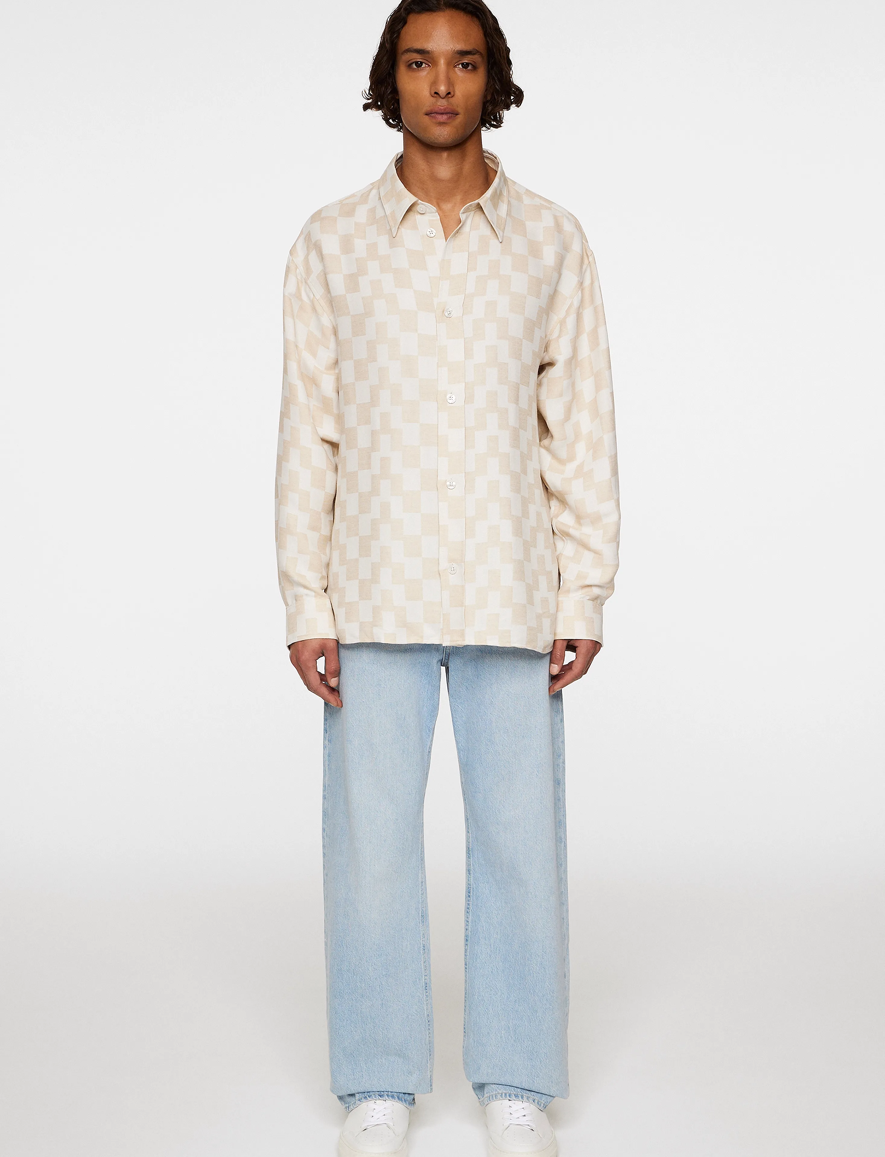 J. Lindeberg - Howard Jacquard Shirt - kuviolliset paidat - moonbeam - 4