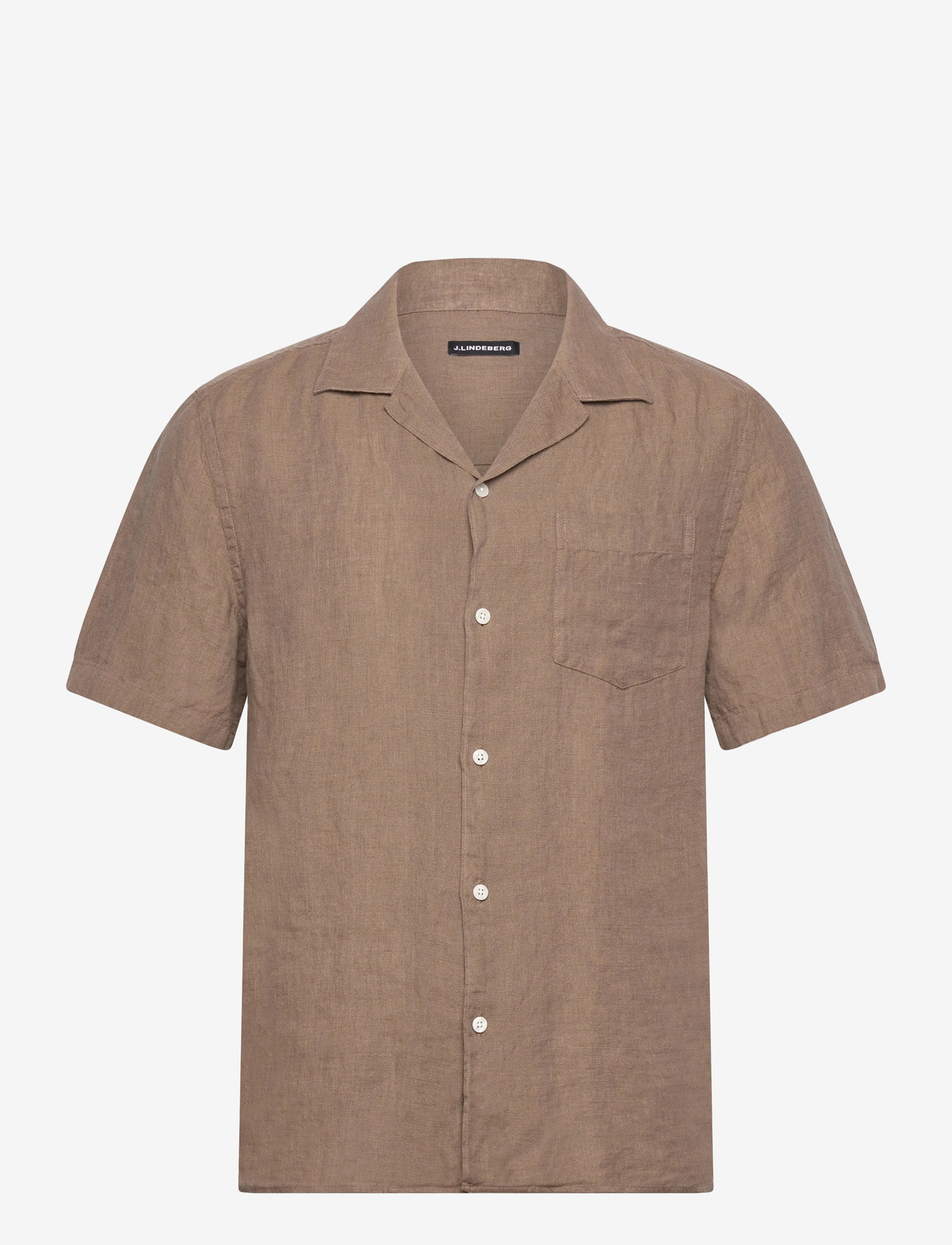 J. Lindeberg - Elio Linen Melange Shirt - leinenhemden - sepia tint - 1