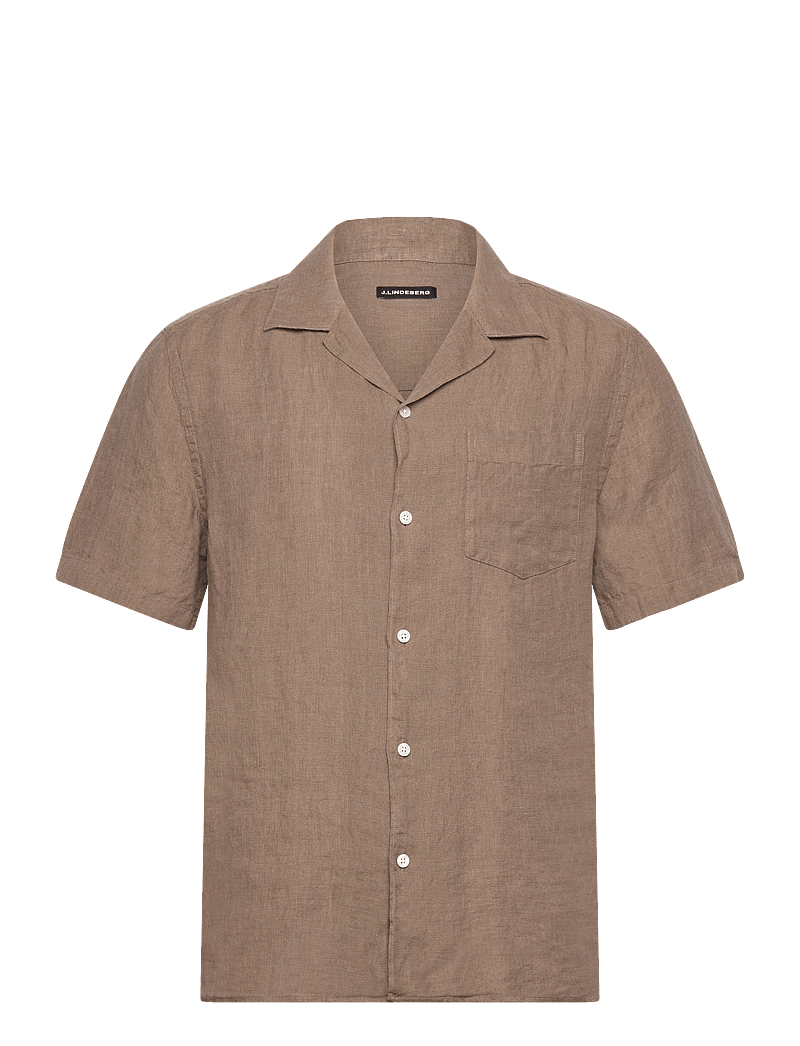 J. Lindeberg - Elio Linen Melange Shirt - leinenhemden - sepia tint - 1
