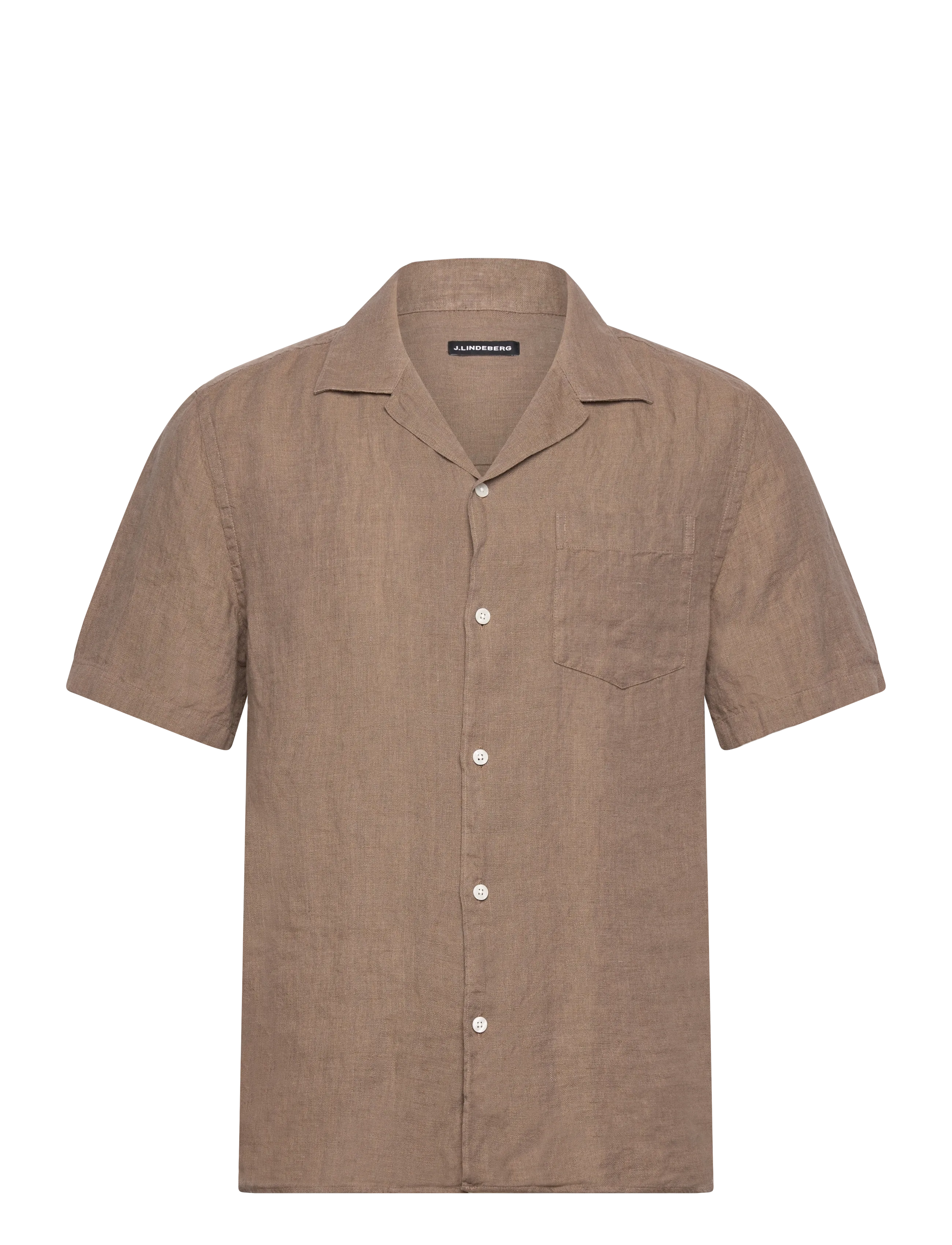 J. Lindeberg - Elio Linen Melange Shirt - sepia tint - 1
