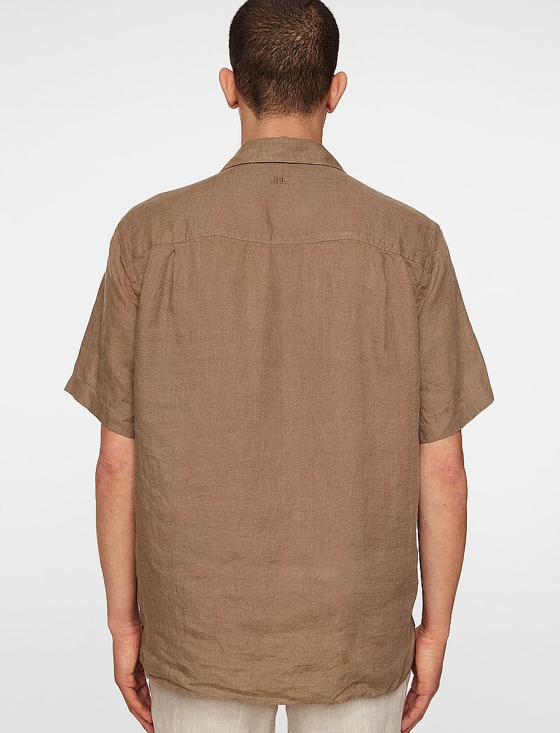 J. Lindeberg - Elio Linen Melange Shirt - leinenhemden - sepia tint - 3
