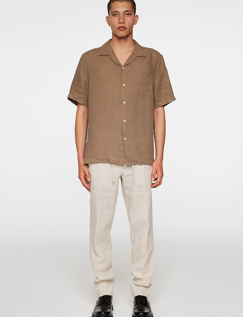 J. Lindeberg - Elio Linen Melange Shirt - leinenhemden - sepia tint - 4