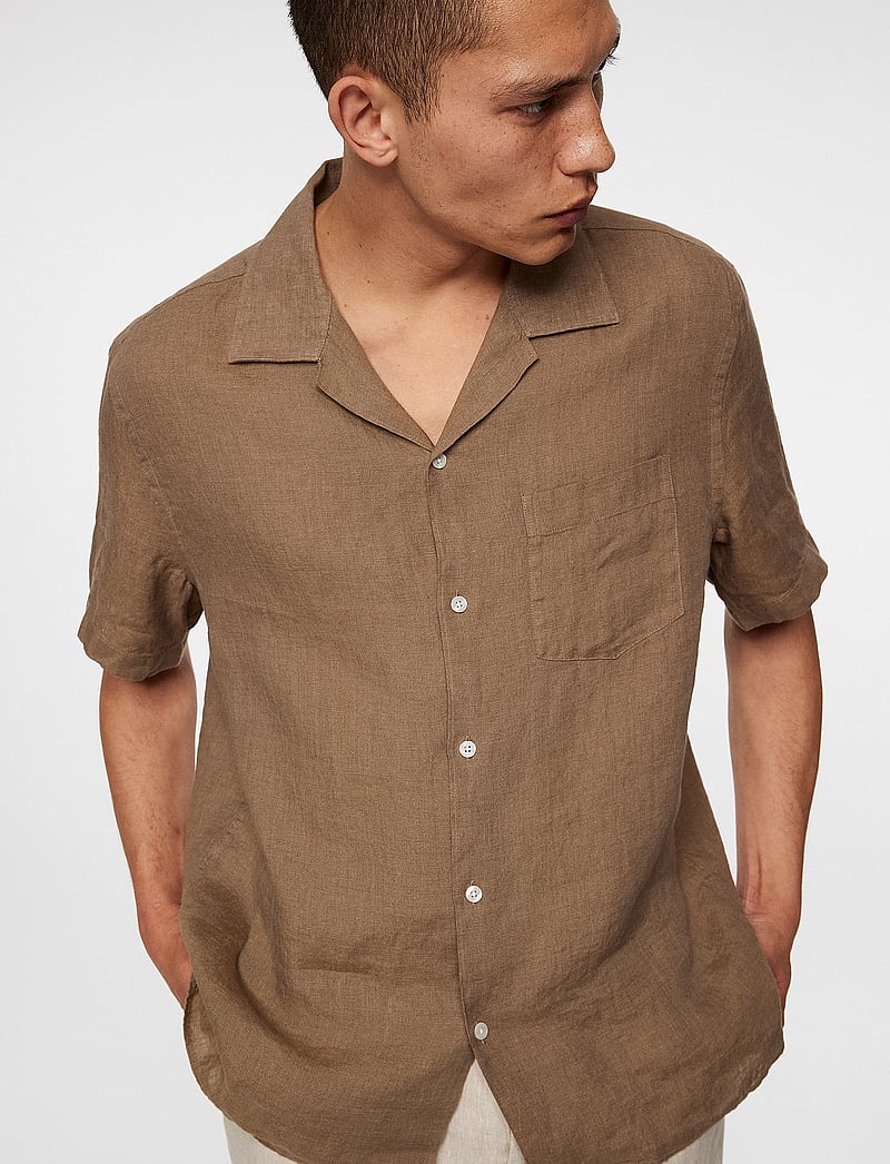 J. Lindeberg - Elio Linen Melange Shirt - leinenhemden - sepia tint - 5