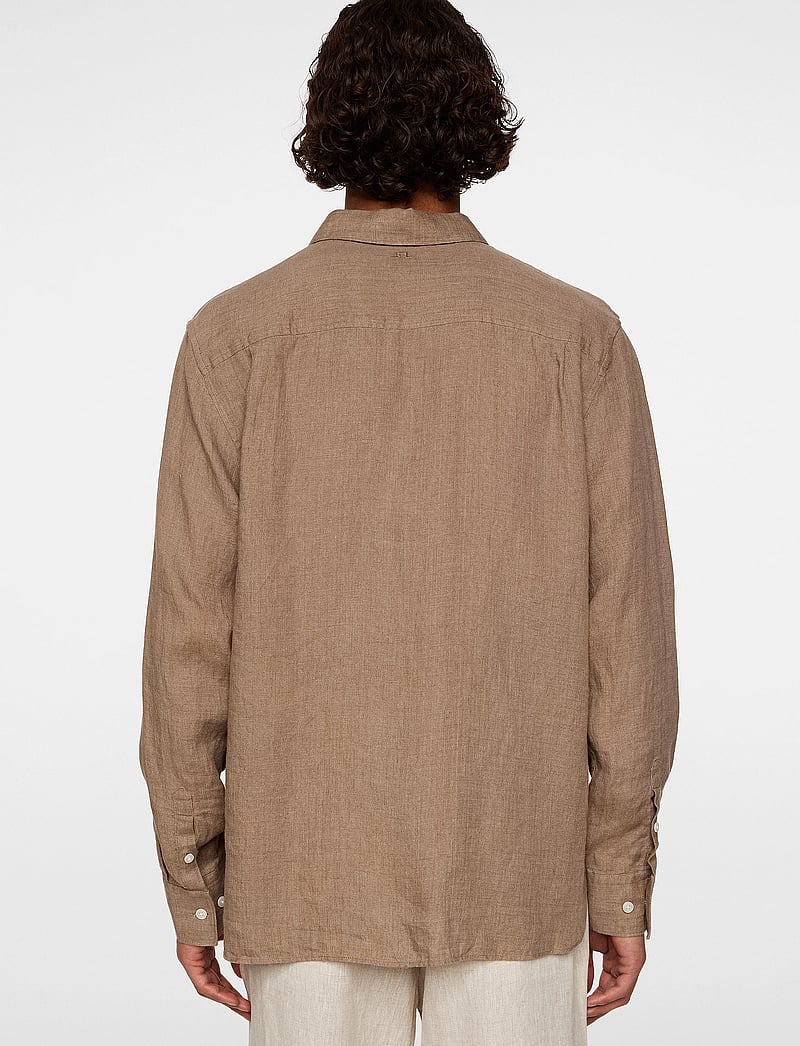 J. Lindeberg - Reg LS Linen Melange Shirt - hørskjorter - sepia tint - 3