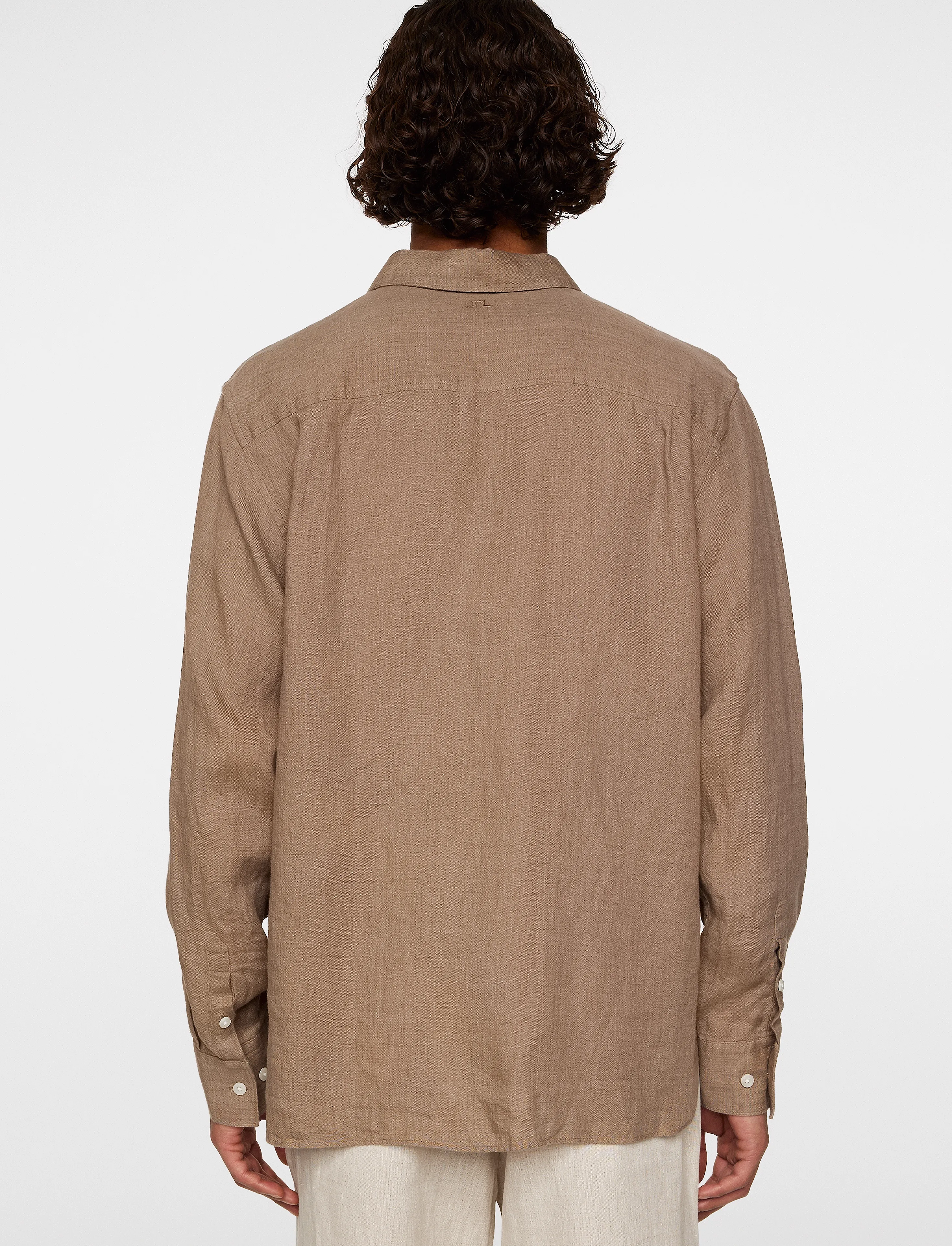 J. Lindeberg - Reg LS Linen Melange Shirt - linneskjortor - sepia tint - 3