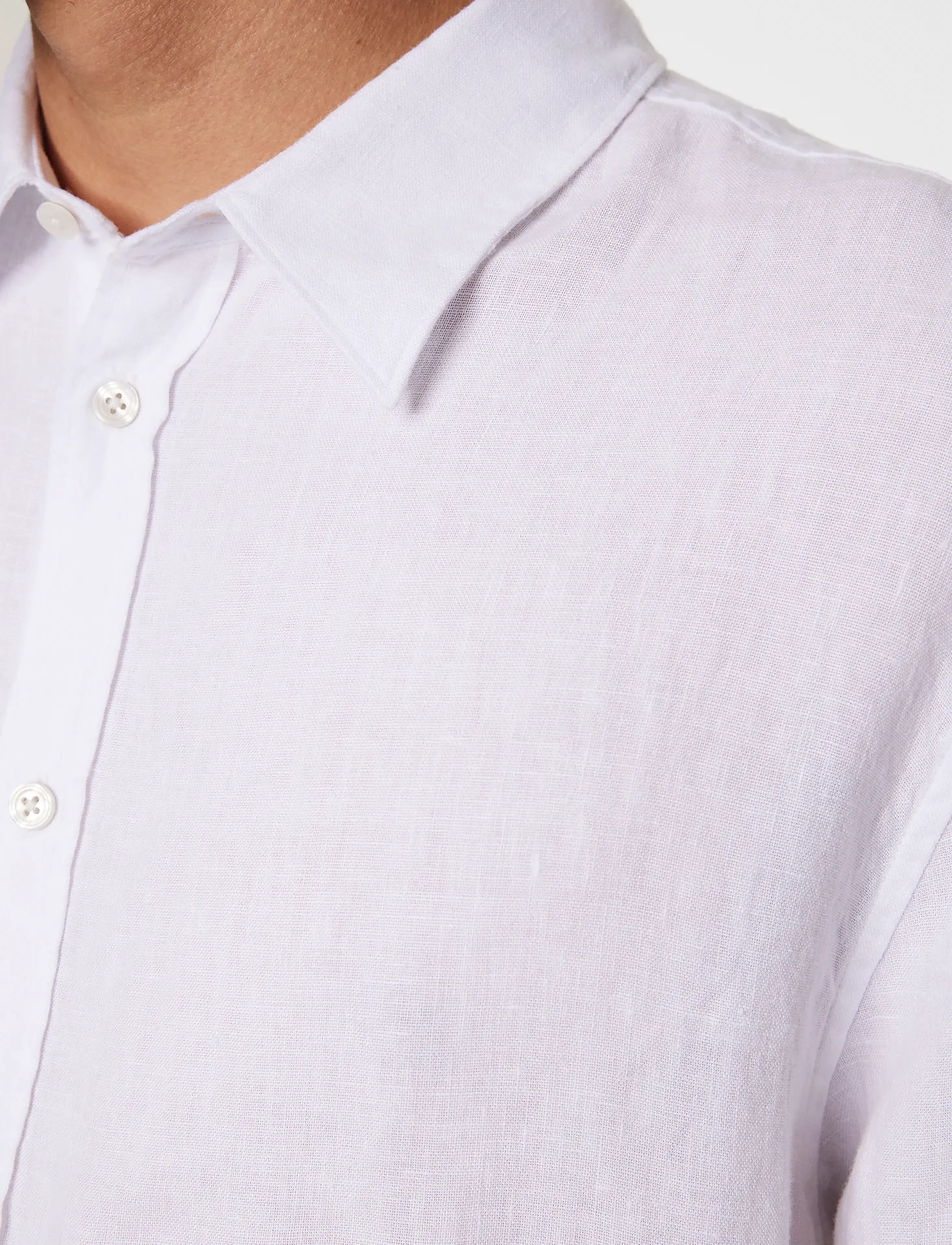 J. Lindeberg - Reg LS Linen Melange Shirt - hørskjorter - white - 5