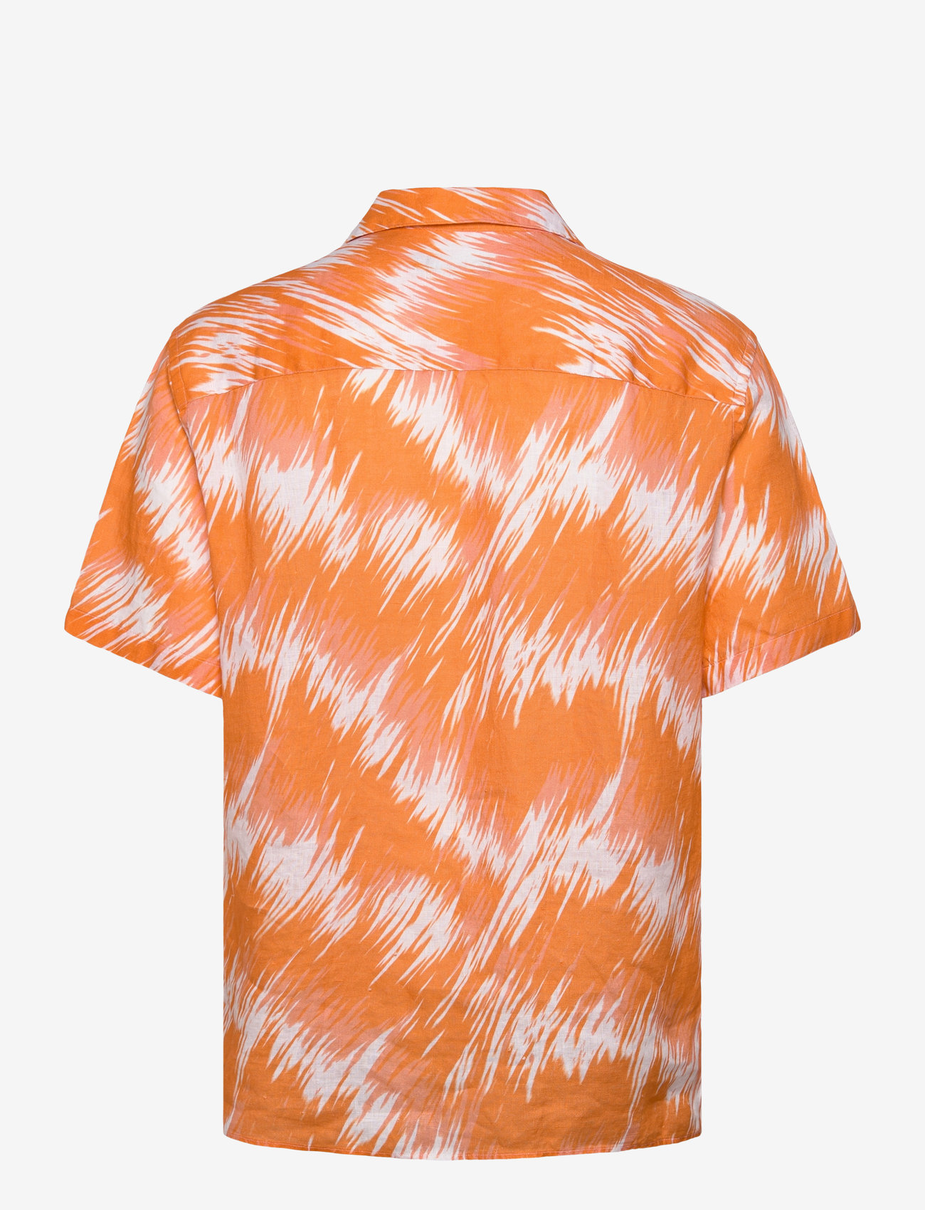 J. Lindeberg - Elio Linen Printed Shirt - hørskjorter - thunderstorm orange m - 2