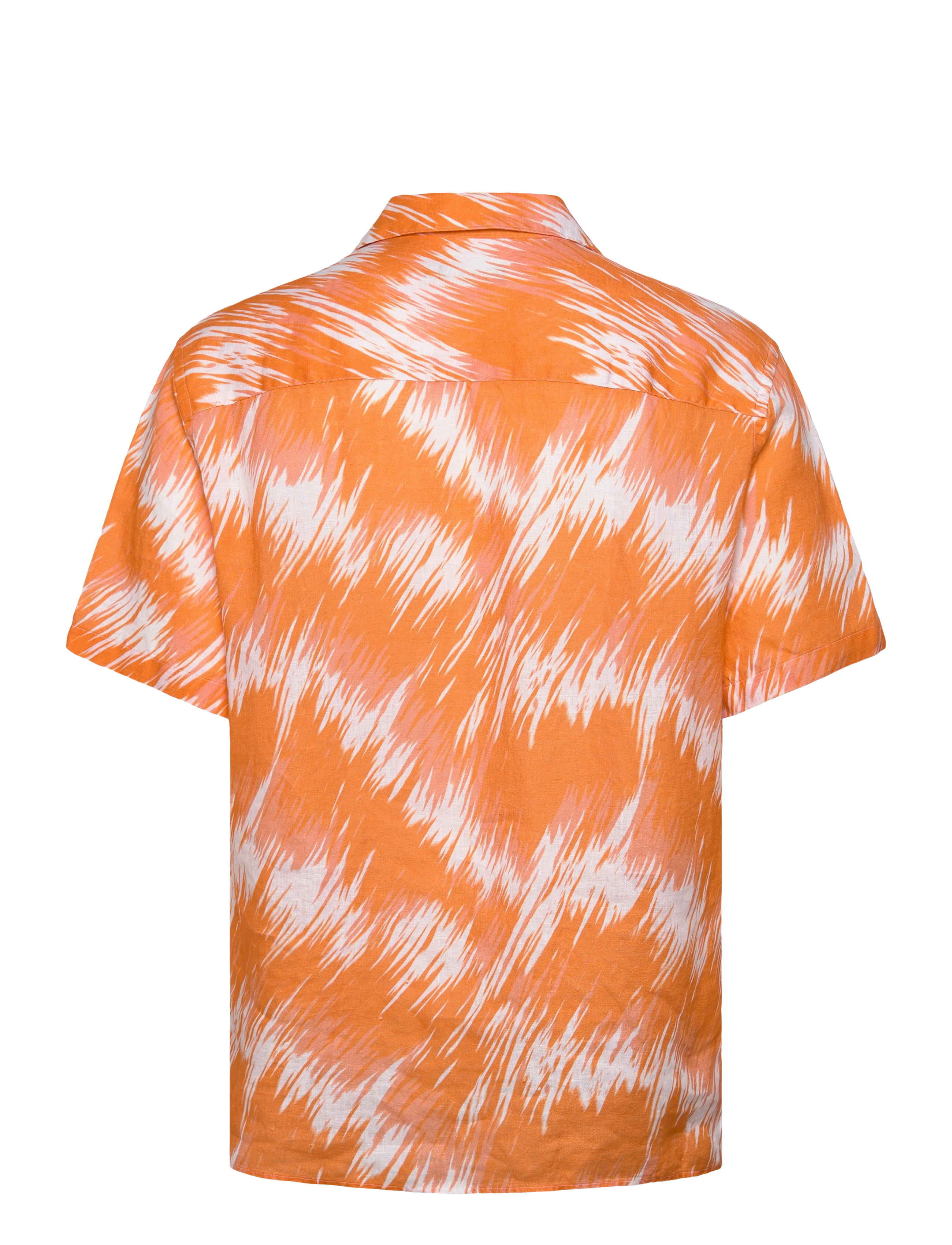 J. Lindeberg - Elio Linen Printed Shirt - koszule lniane - thunderstorm orange m - 2