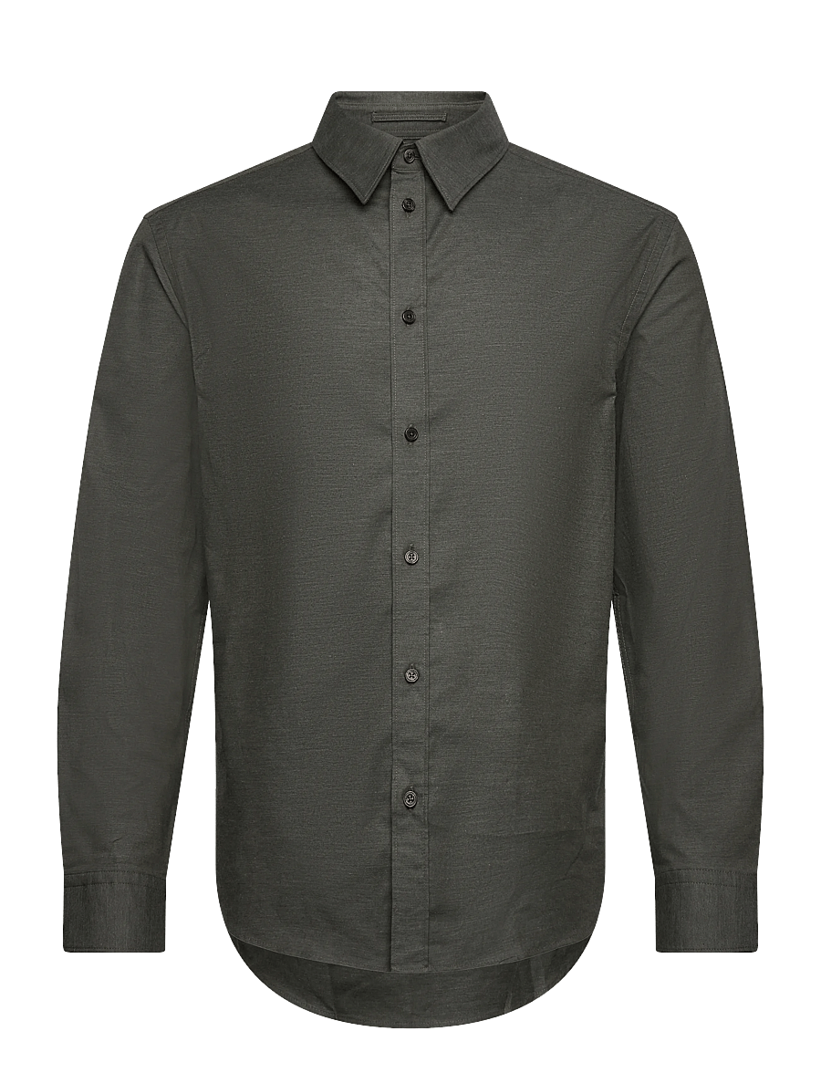 J. Lindeberg - Slim Light Flannel Shirt - flanellskjortor - forest green melange - 1