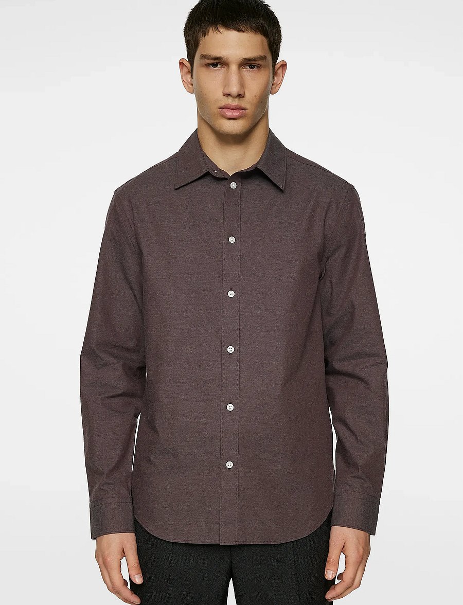 J. Lindeberg - Slim Light Flannel Shirt - flanellskjortor - huckleberry - 0