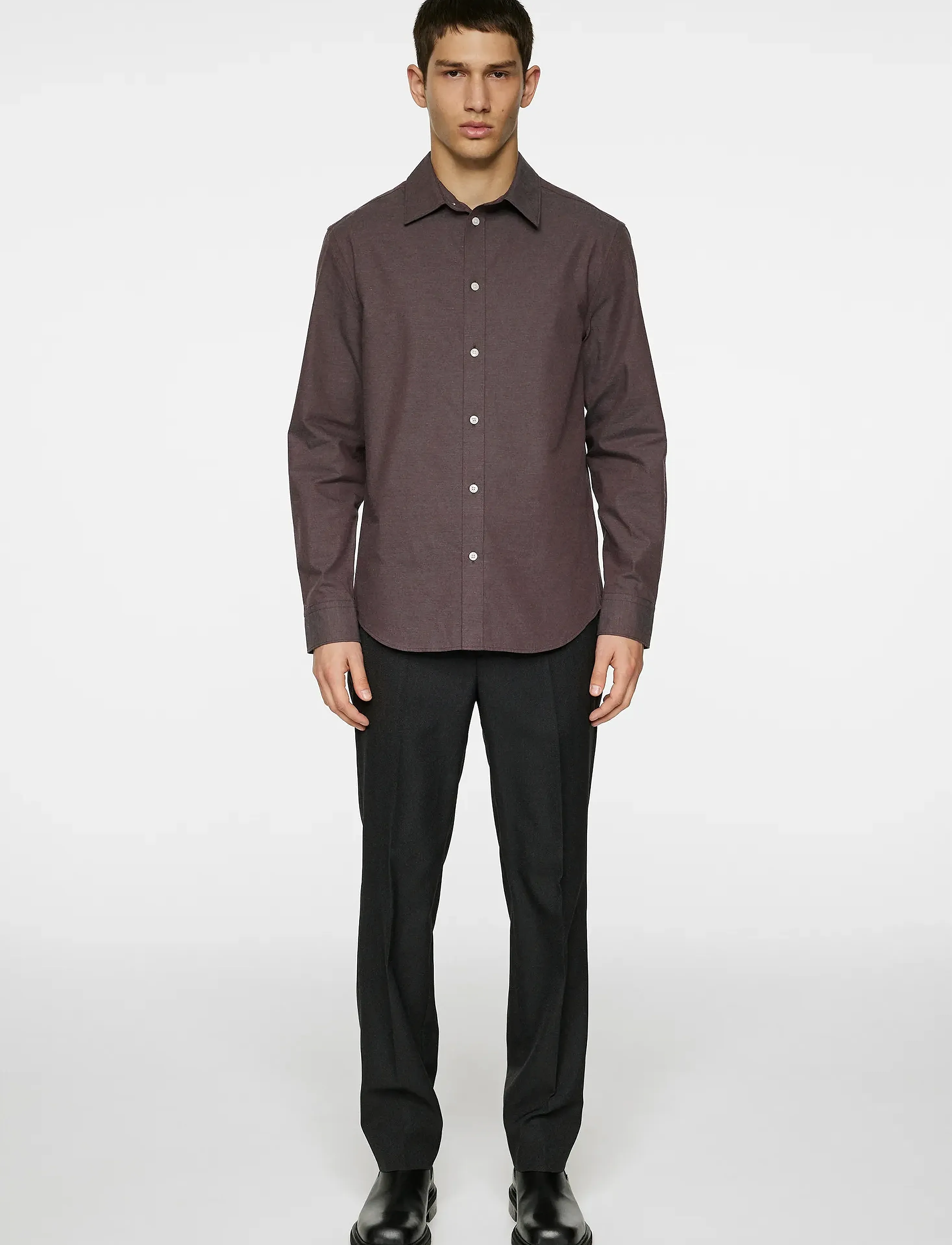 J. Lindeberg - Slim Light Flannel Shirt - flannel shirts - huckleberry - 4
