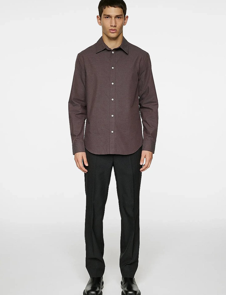 J. Lindeberg - Slim Light Flannel Shirt - flanellskjortor - huckleberry - 4