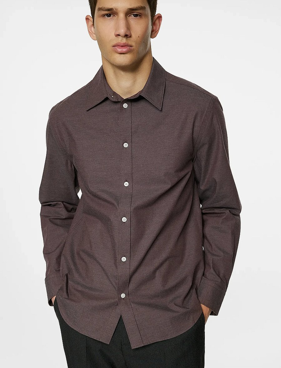 J. Lindeberg - Slim Light Flannel Shirt - flanellskjortor - huckleberry - 5