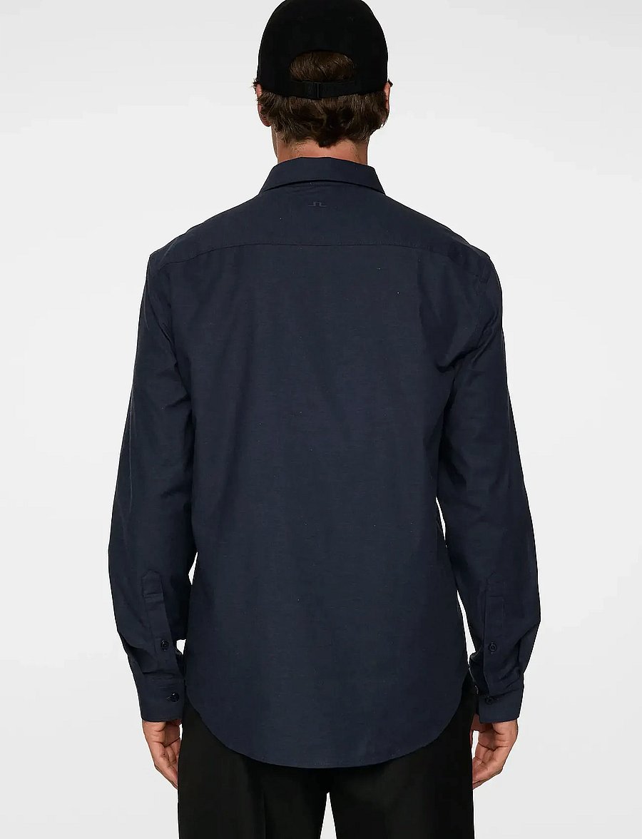 J. Lindeberg - Slim Light Flannel Shirt - flanellskjortor - jl navy - 3