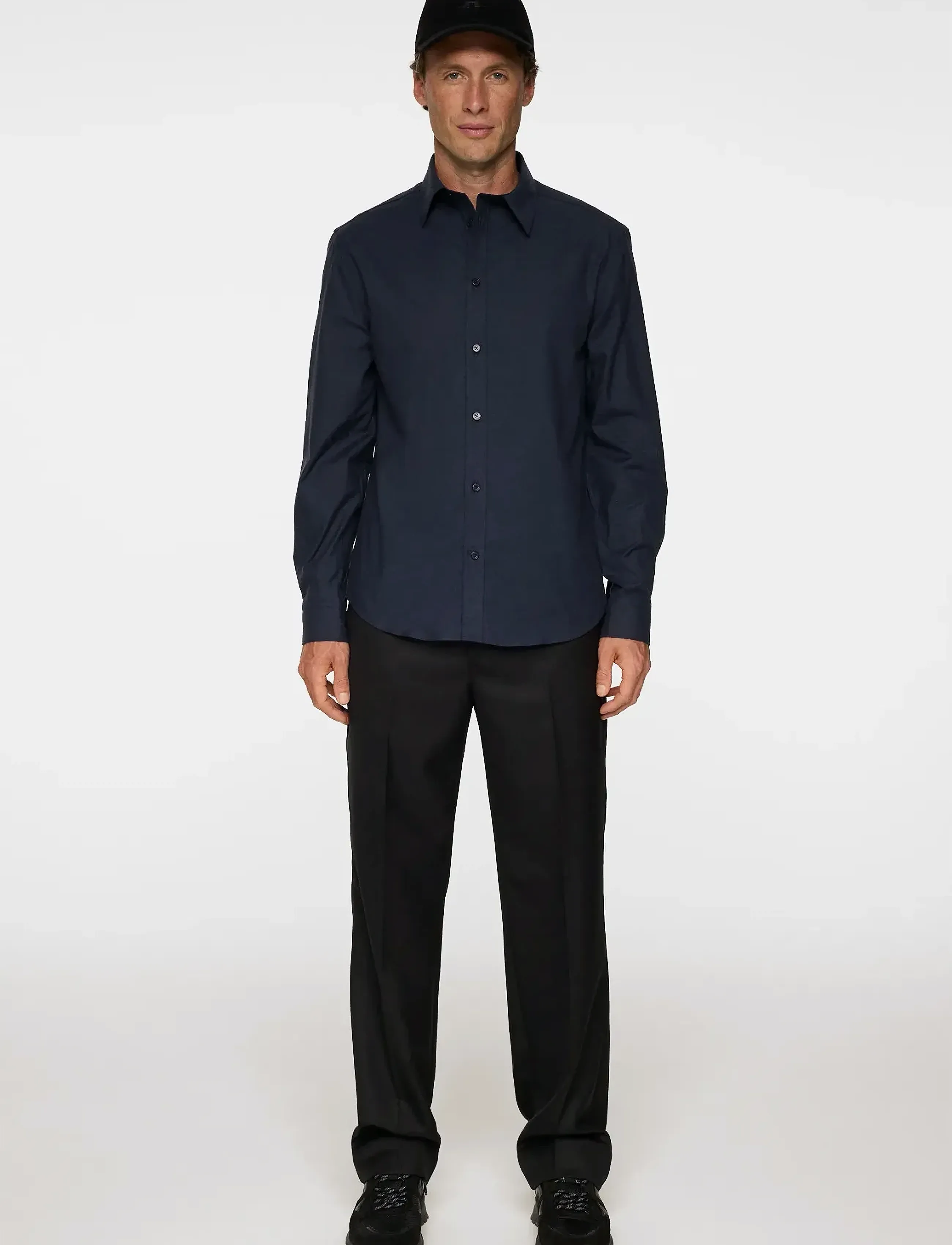 J. Lindeberg - Slim Light Flannel Shirt - flannel-skjorter - jl navy - 4