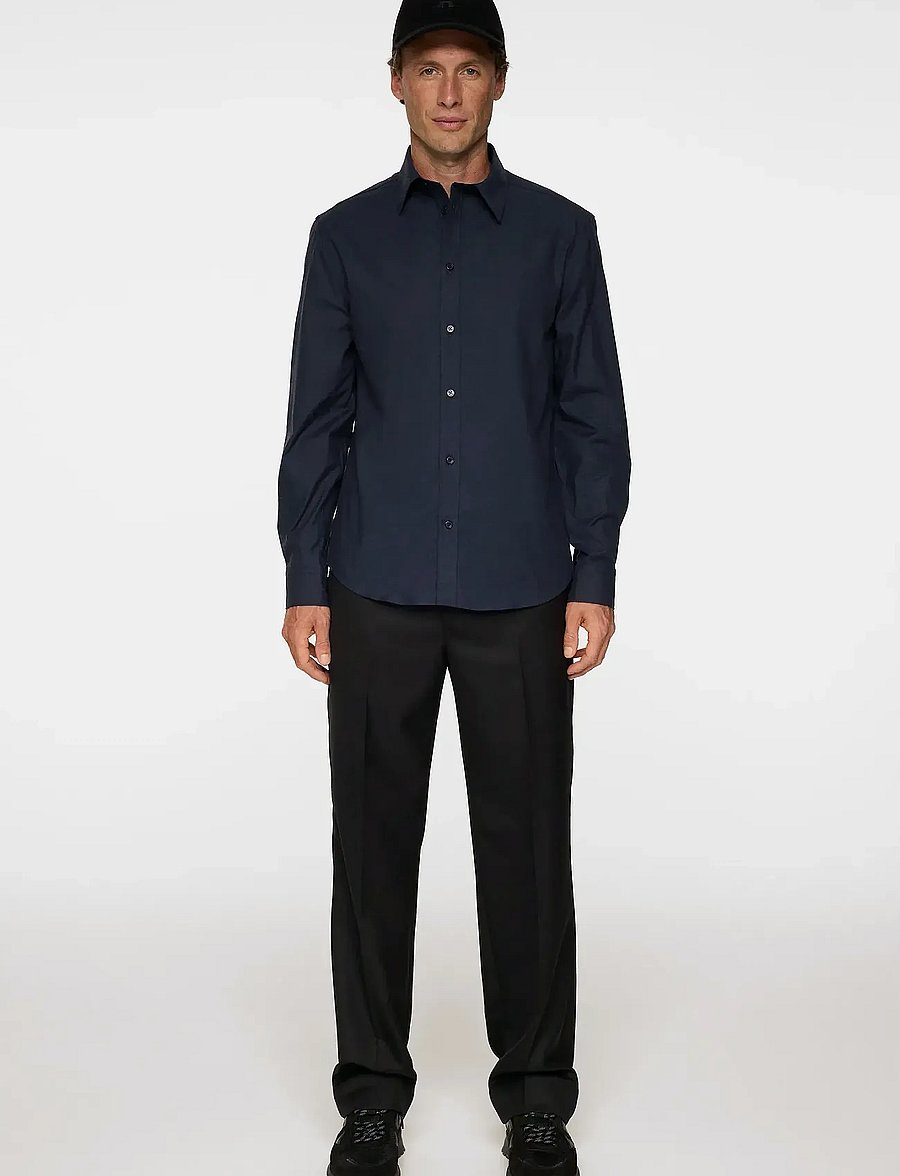 J. Lindeberg - Slim Light Flannel Shirt - flanellskjortor - jl navy - 4