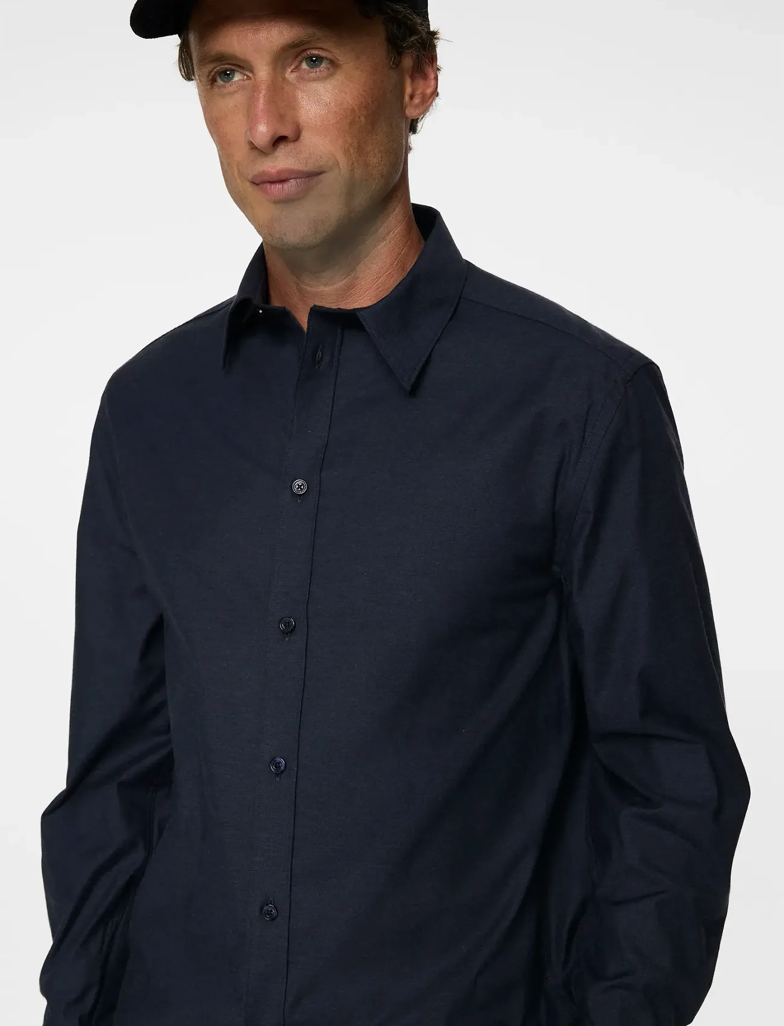J. Lindeberg - Slim Light Flannel Shirt - premium styles - jl navy - 5