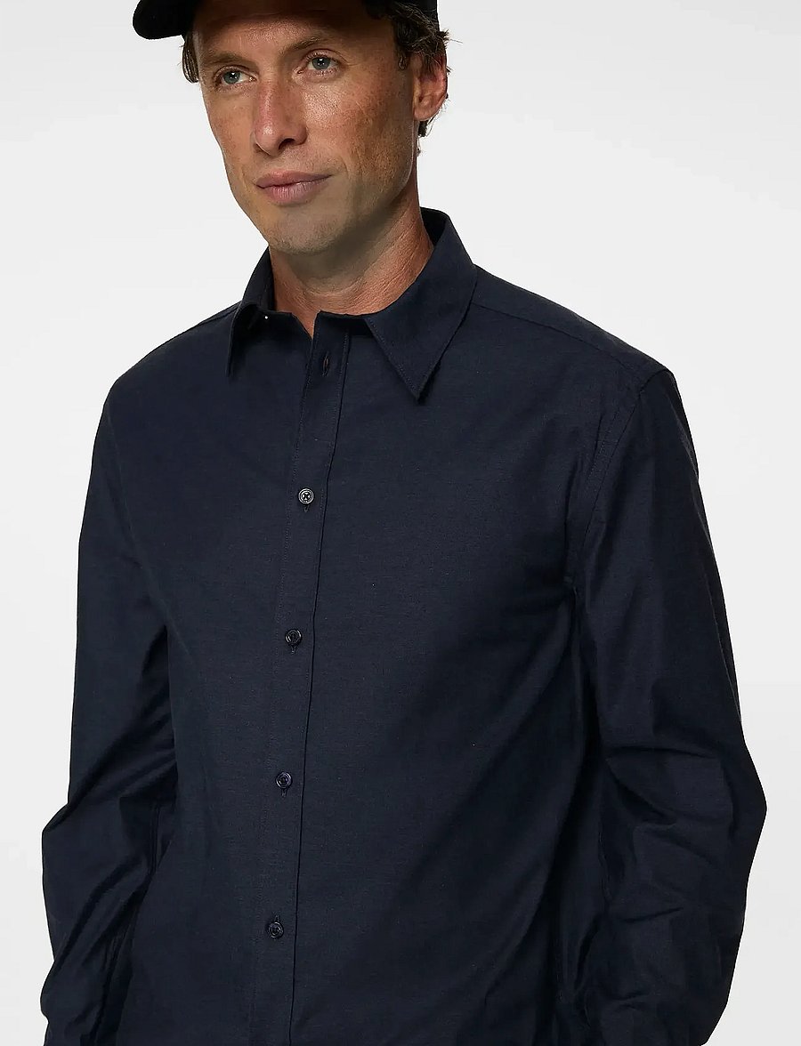 J. Lindeberg - Slim Light Flannel Shirt - flanell-hemden - jl navy - 5
