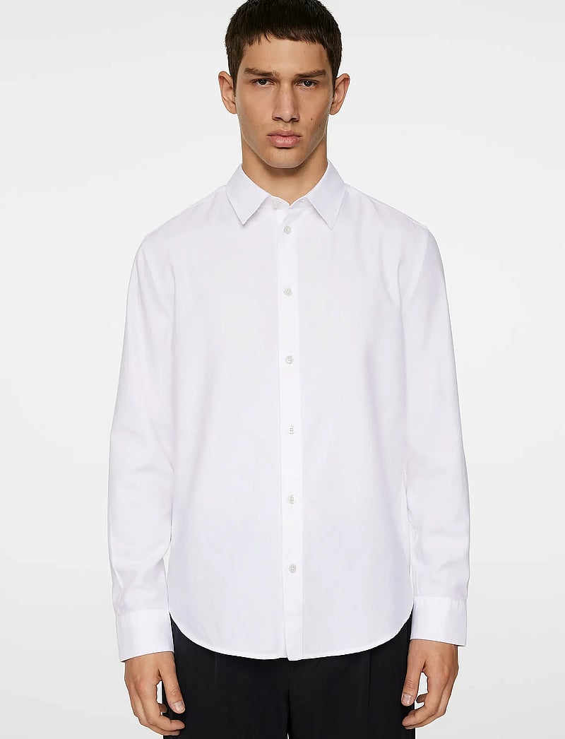 J. Lindeberg - Slim LS Cotton Tencel Shirt - basic skjorter - white - 0