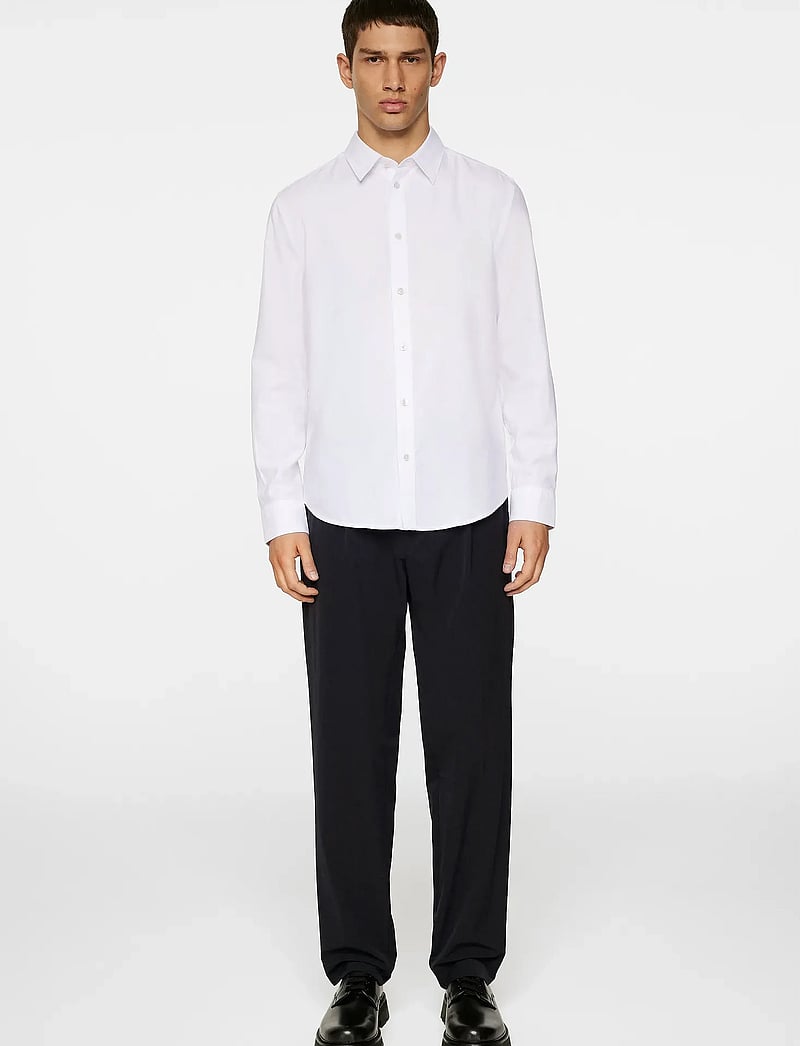 J. Lindeberg - Slim LS Cotton Tencel Shirt - basic skjorter - white - 4